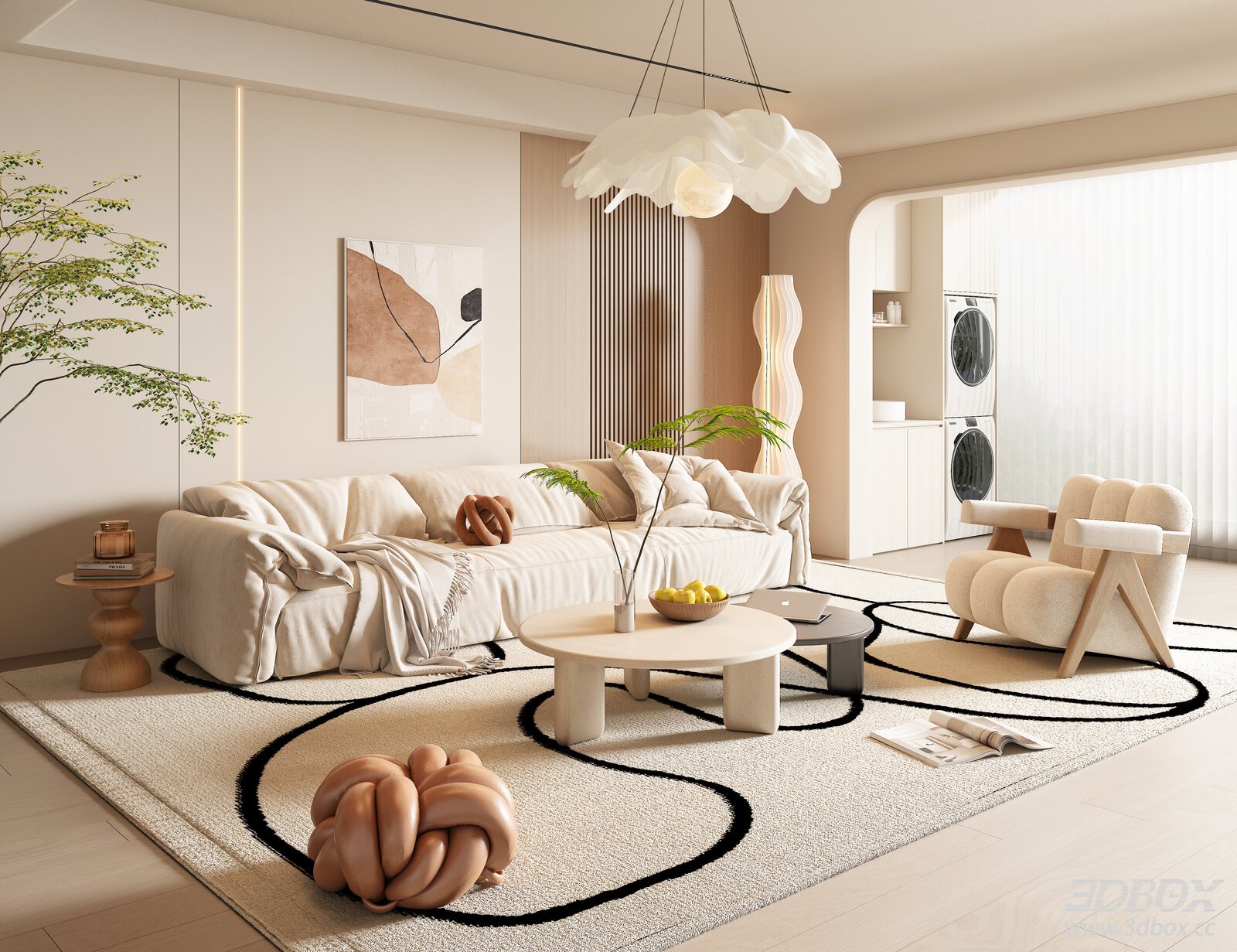 Modern Cream - style Living Room