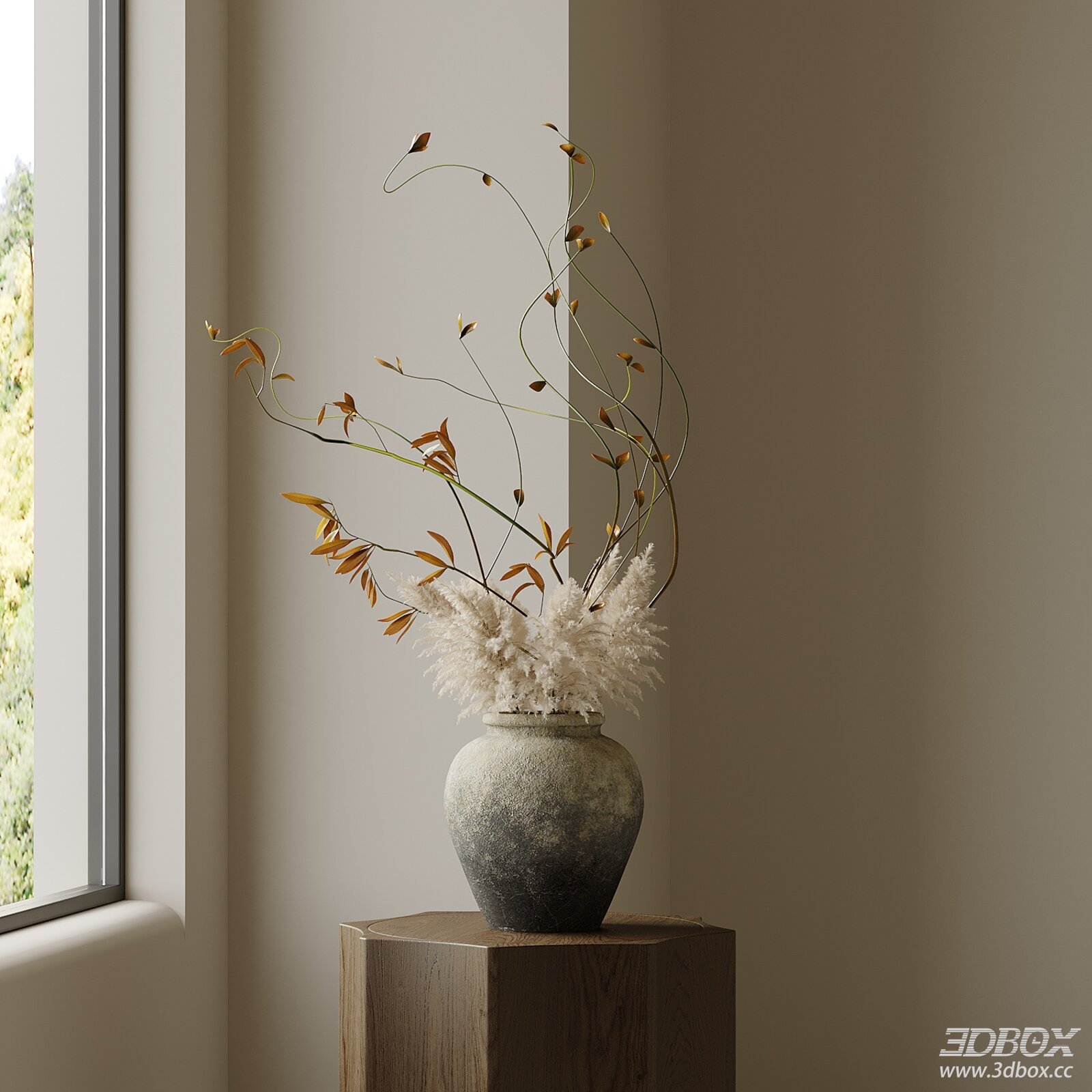 Vintage - style Vase with Floral Arrangement