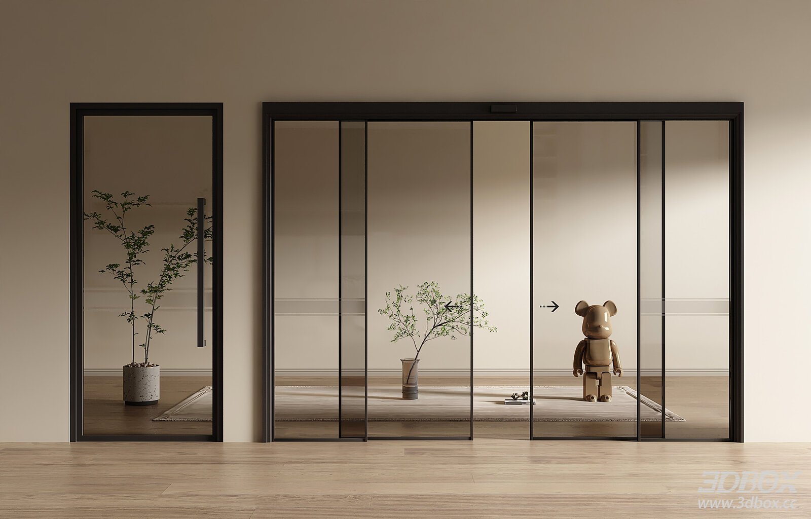Modern Electric Induction Glass Doors