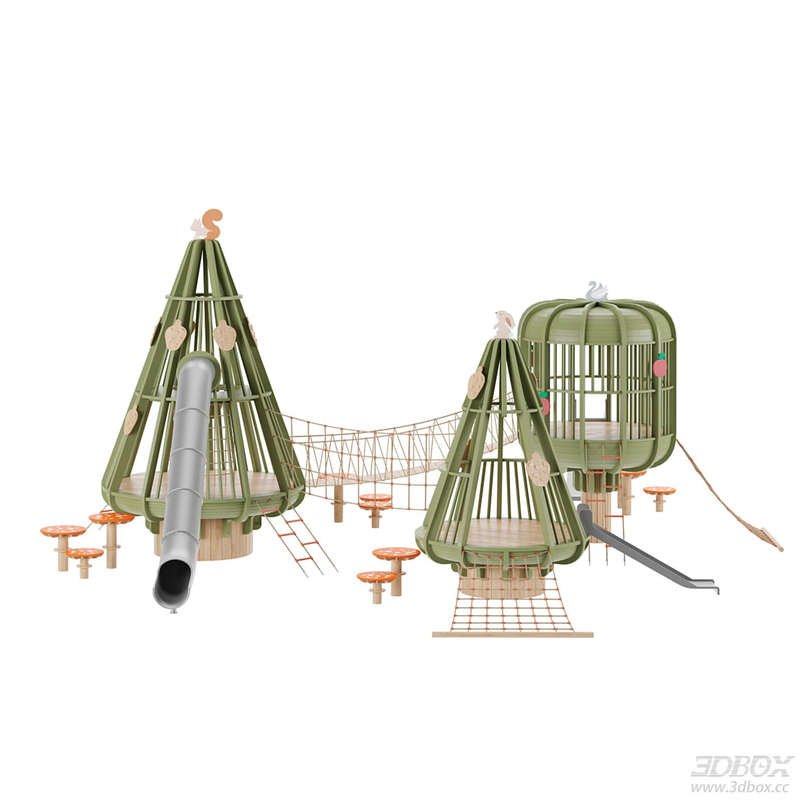 Green Playground Structure