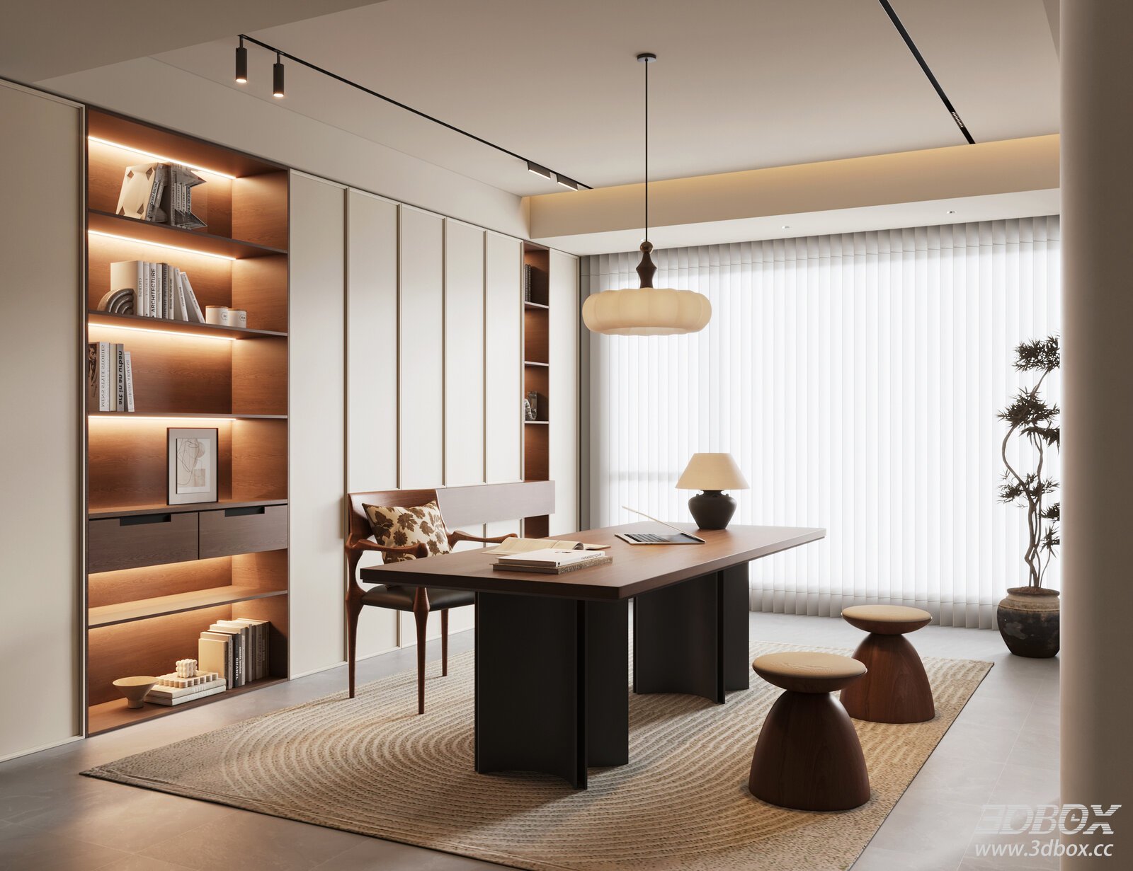 Mid - century Modern Study Room