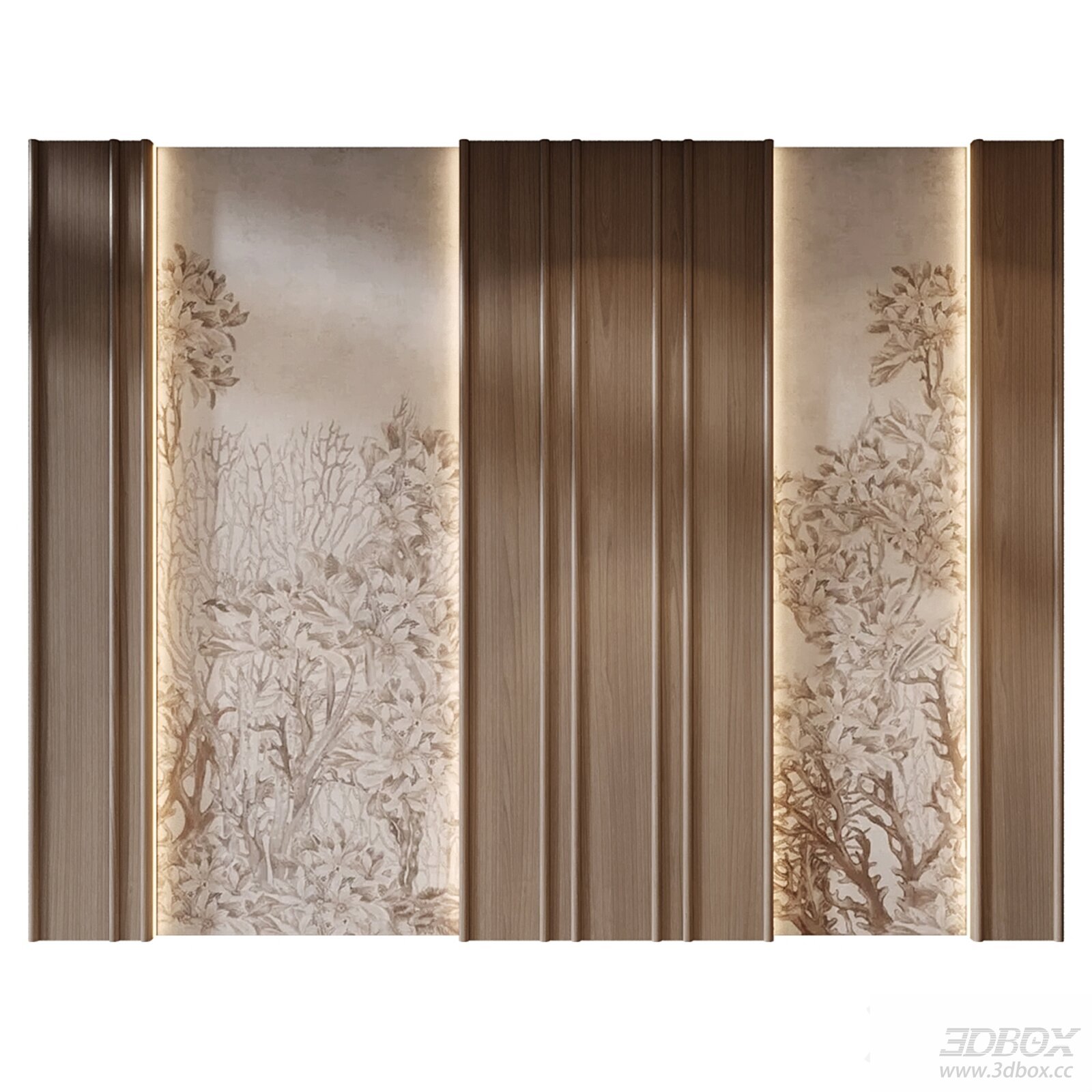 Floral - Patterned 3D Wall Panel