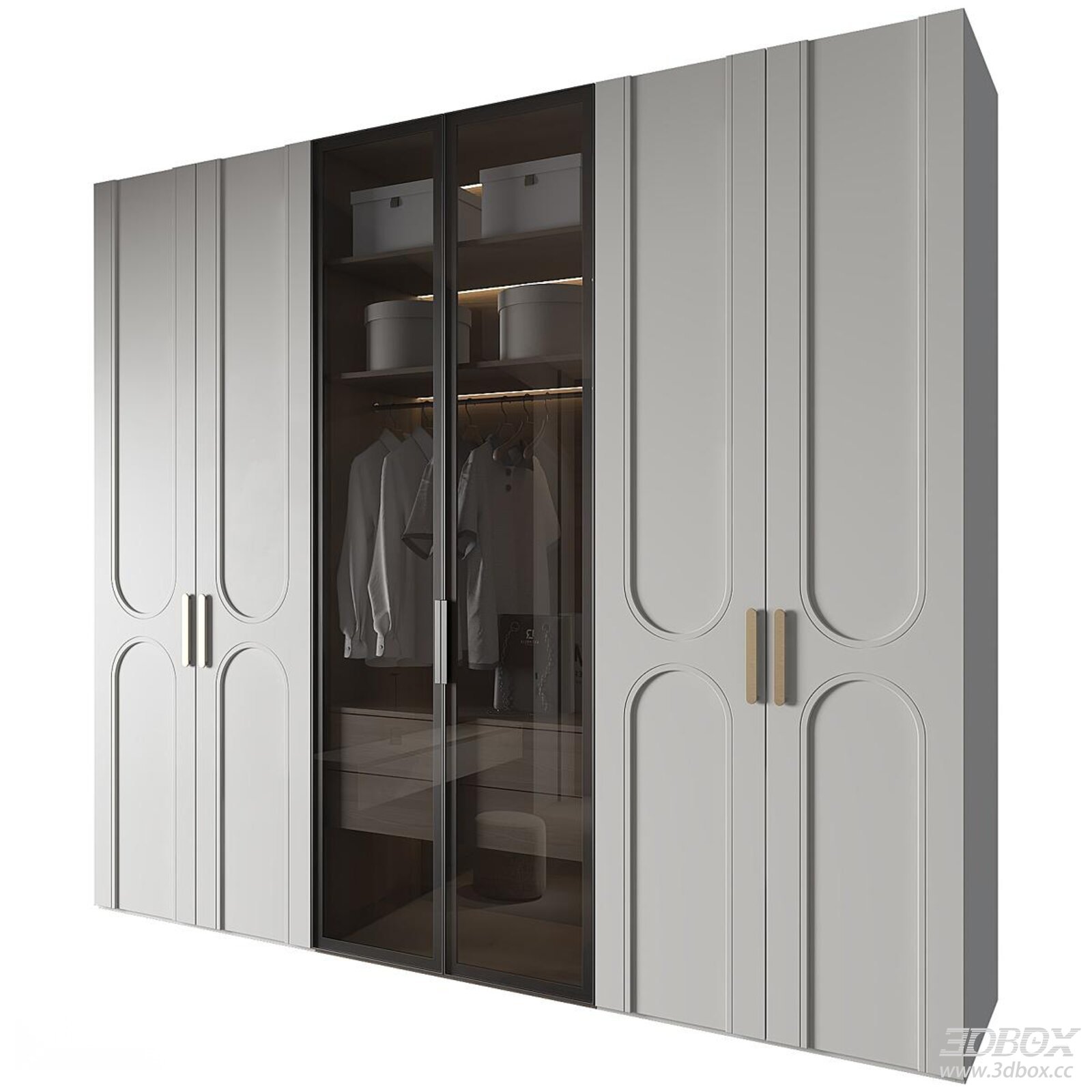 Modern Wardrobe with Glass Door