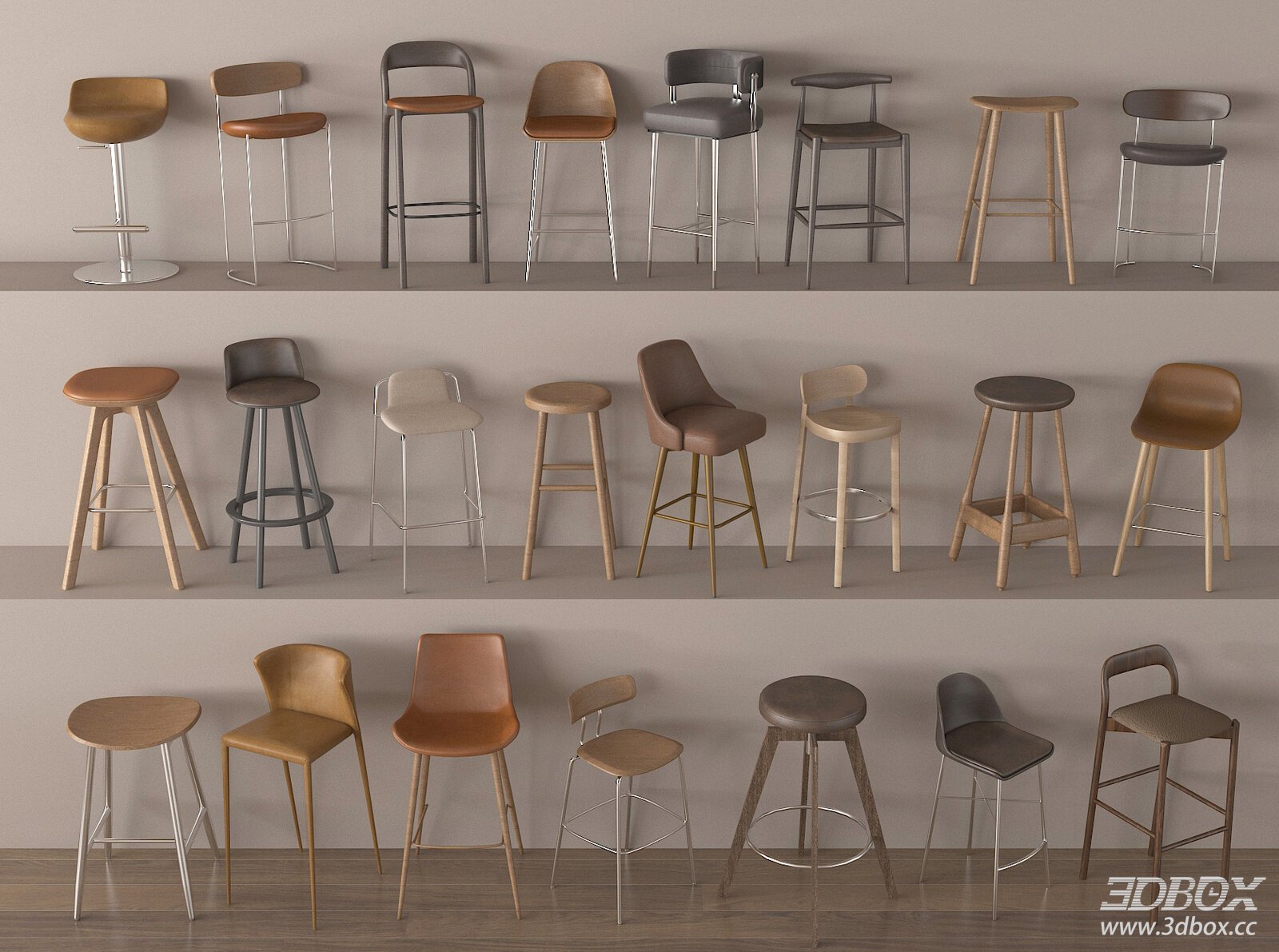 Modern Minimalist Bar Stools Set