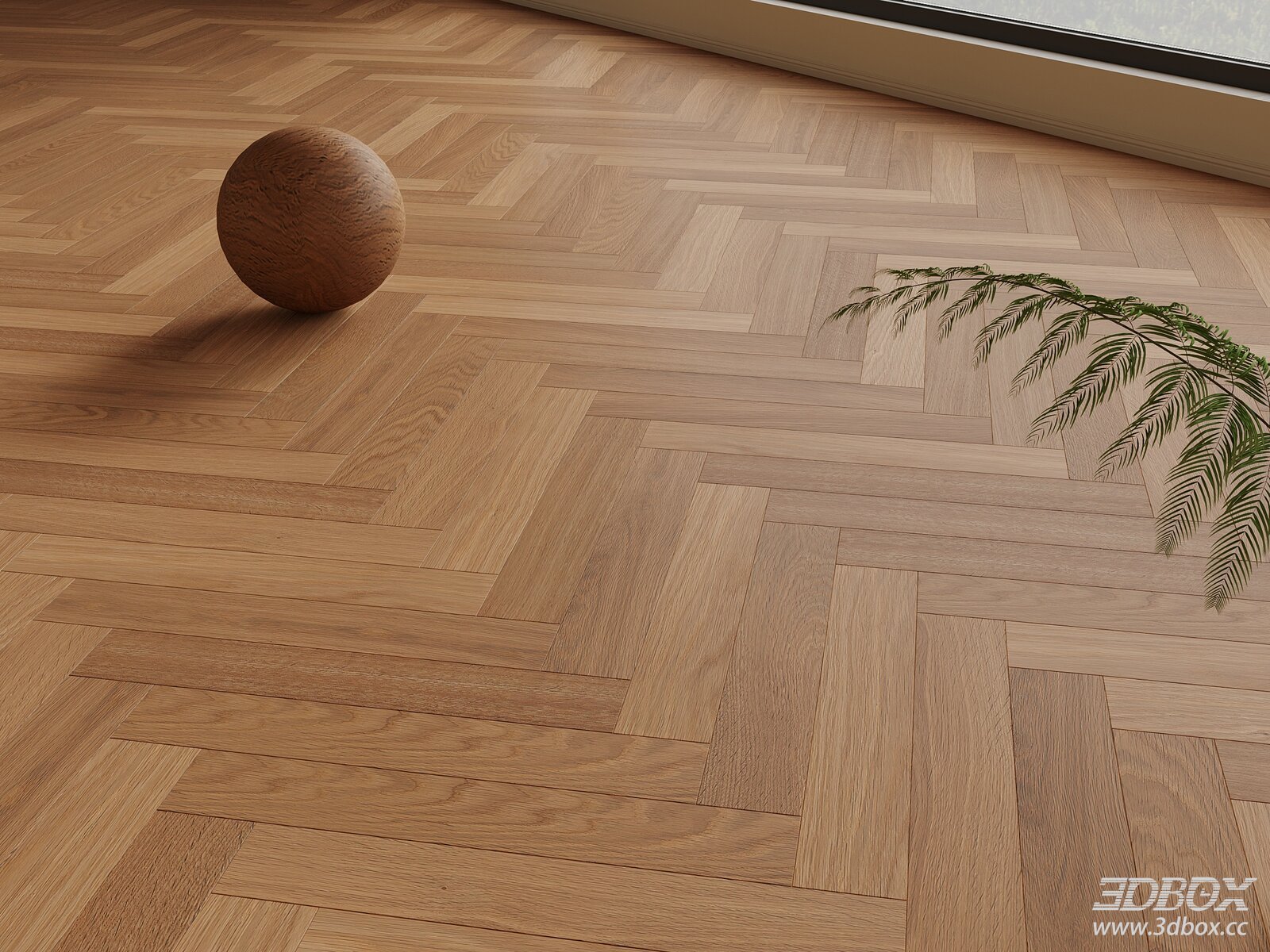 Modern Creamy Herringbone Wood Floor