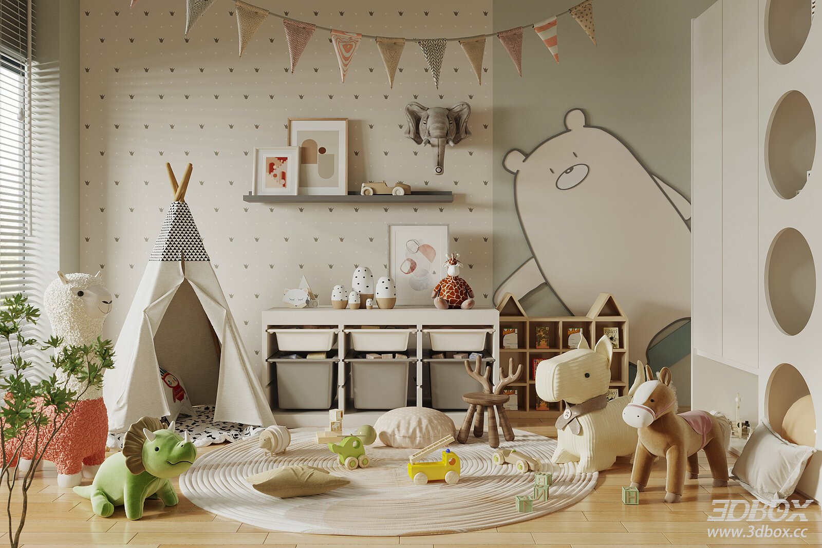 Modern Kids Playroom with Toys