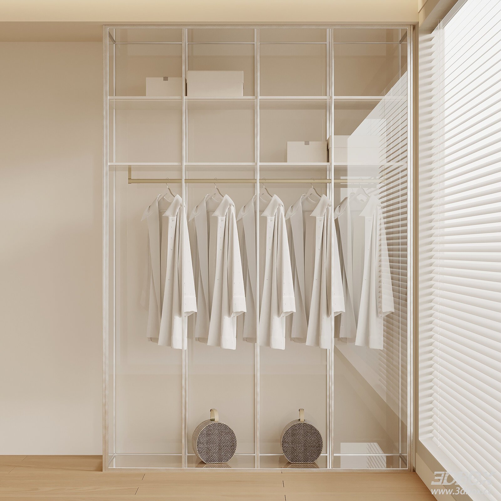 Modern Transparent Glass Wardrobe