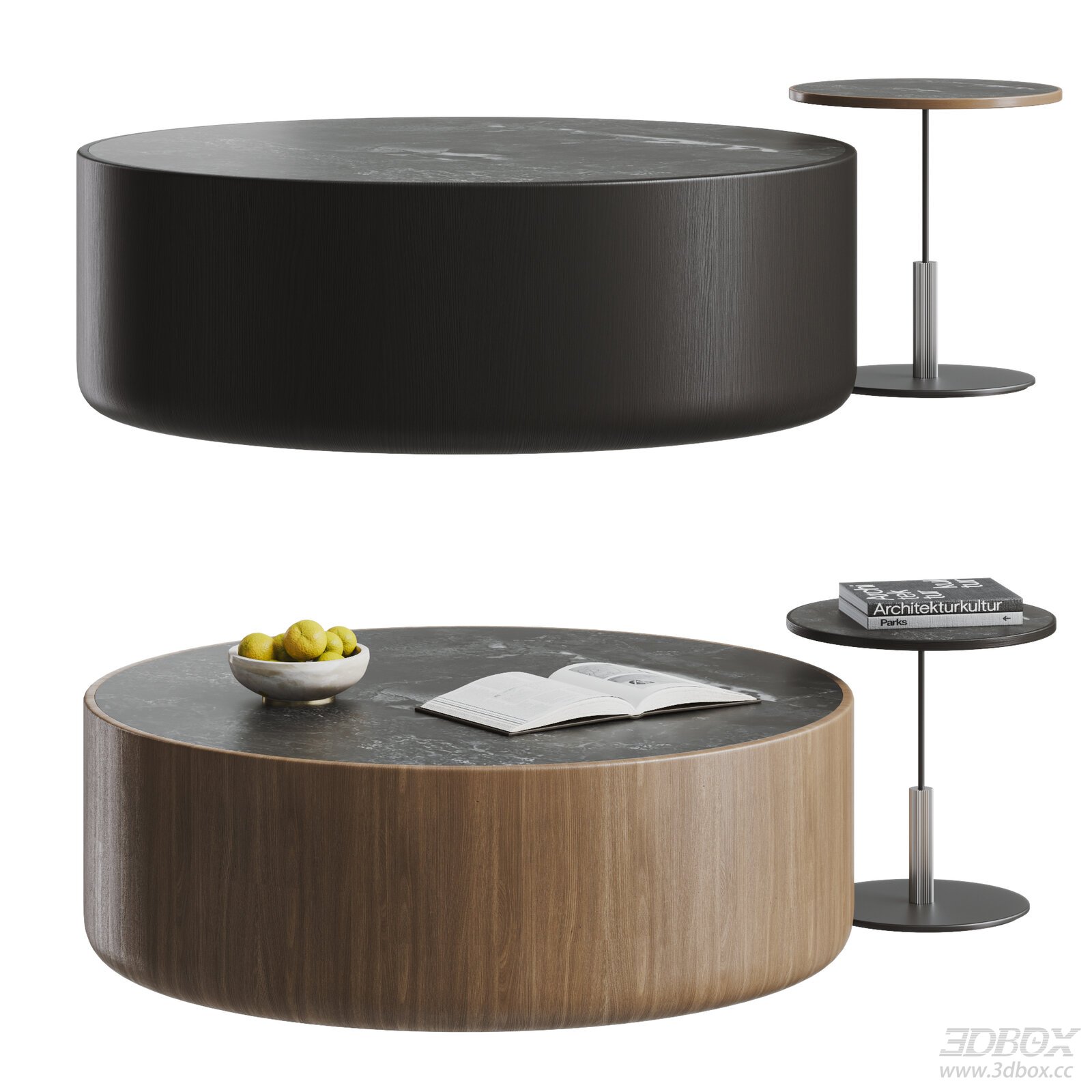 Modern Solid Wood Coffee Table Set