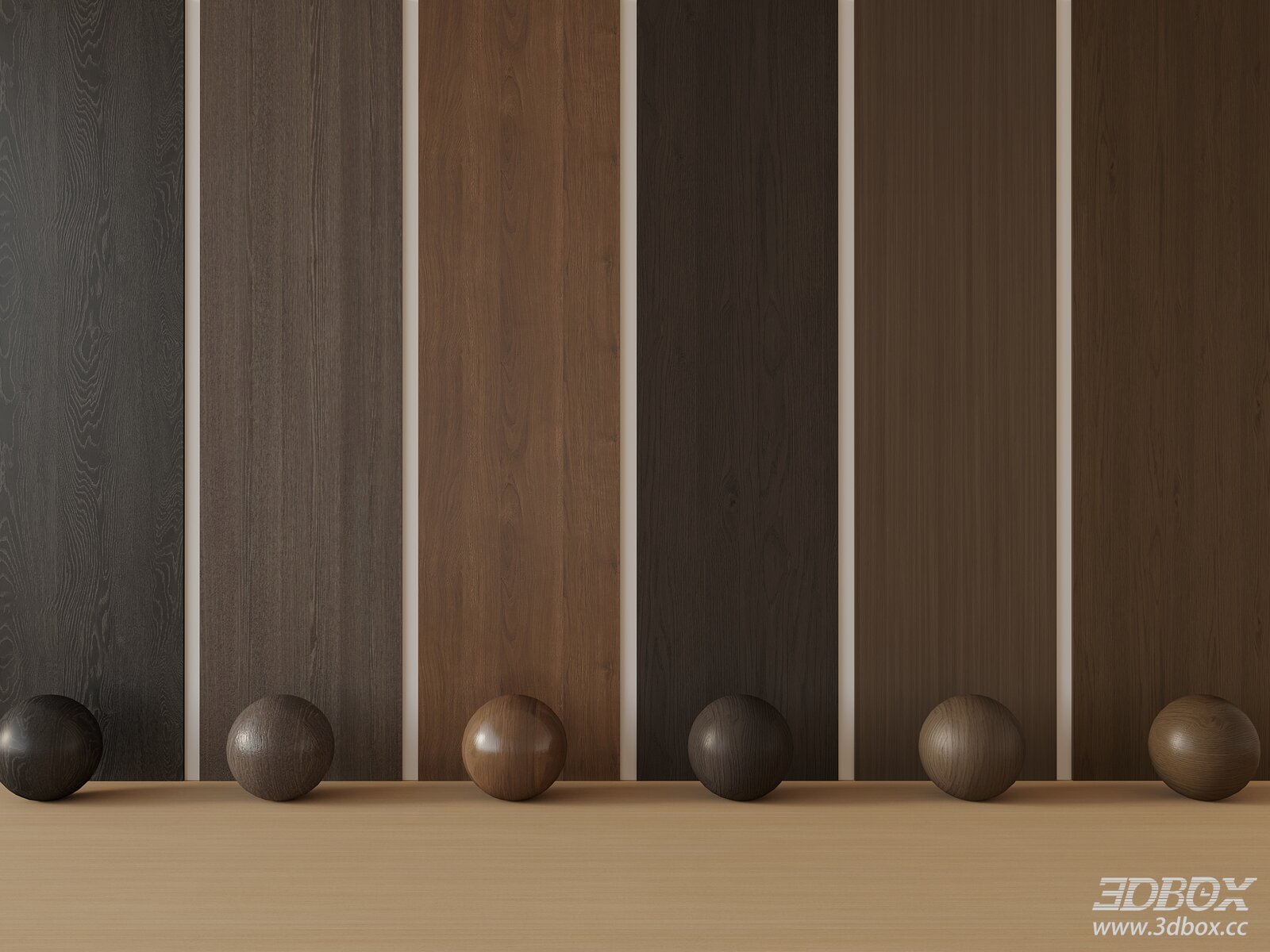 Wooden Texture Samples with Spheres