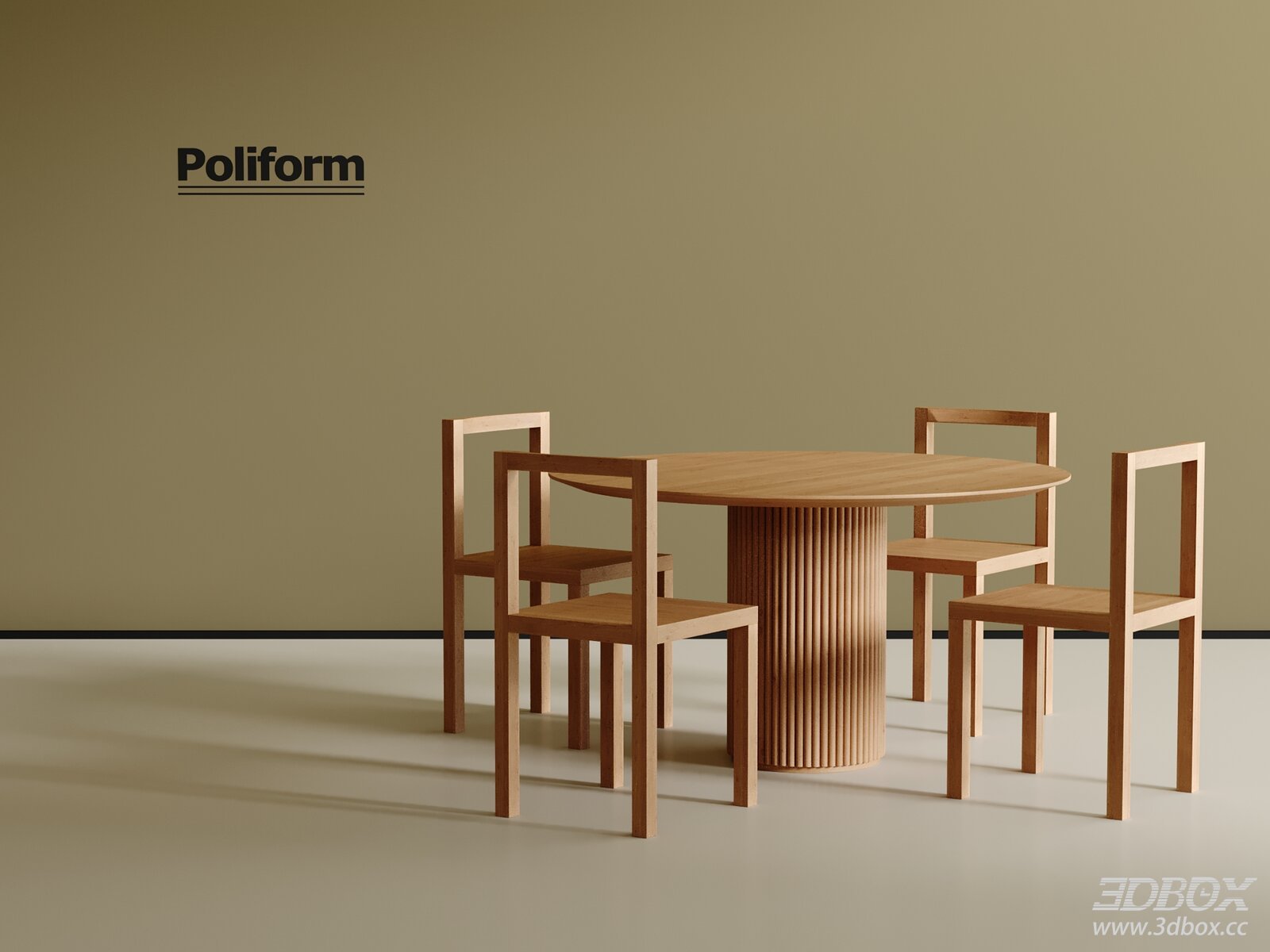 Modern Round Dining Table and Chairs
