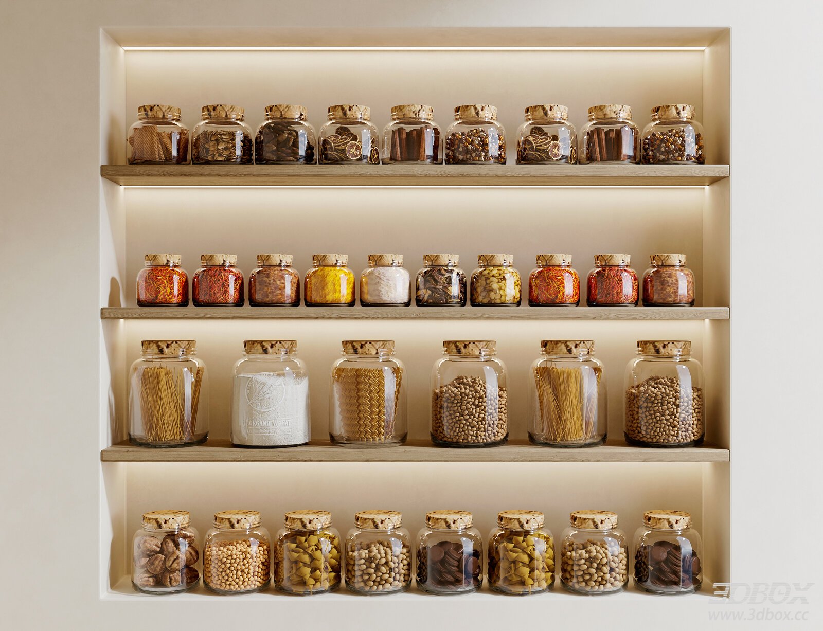 Modern Kitchen Spice Jars Display