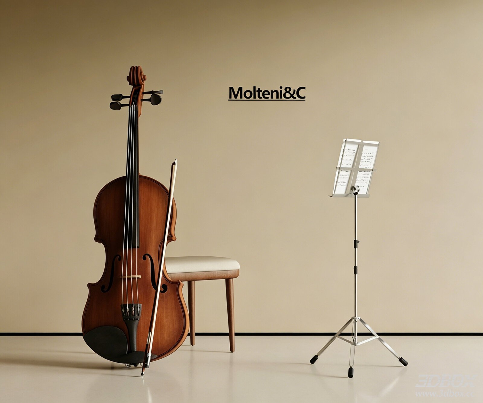 Modern Cello and Music Stand