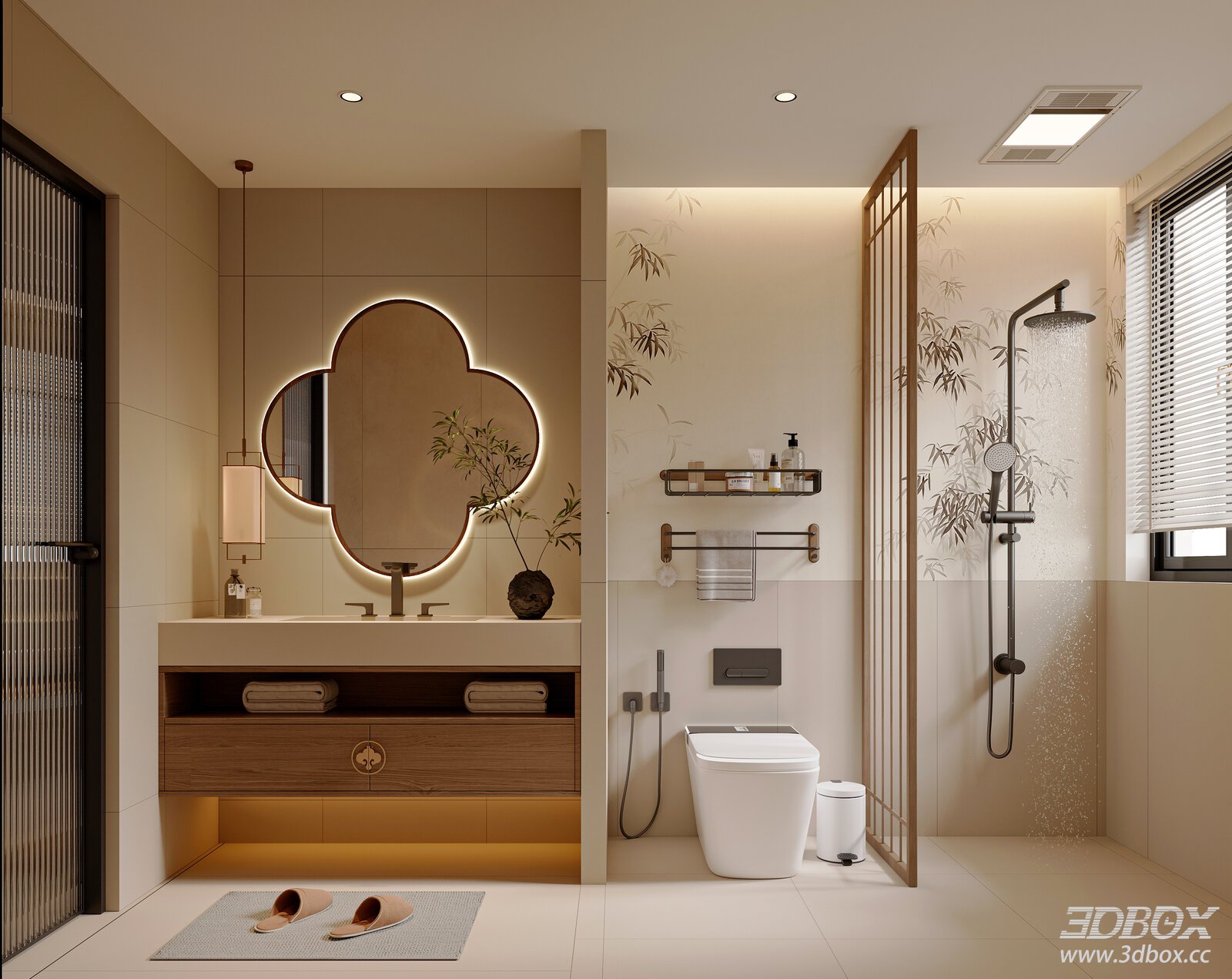 Chinese - style Bathroom with Elegant Decor