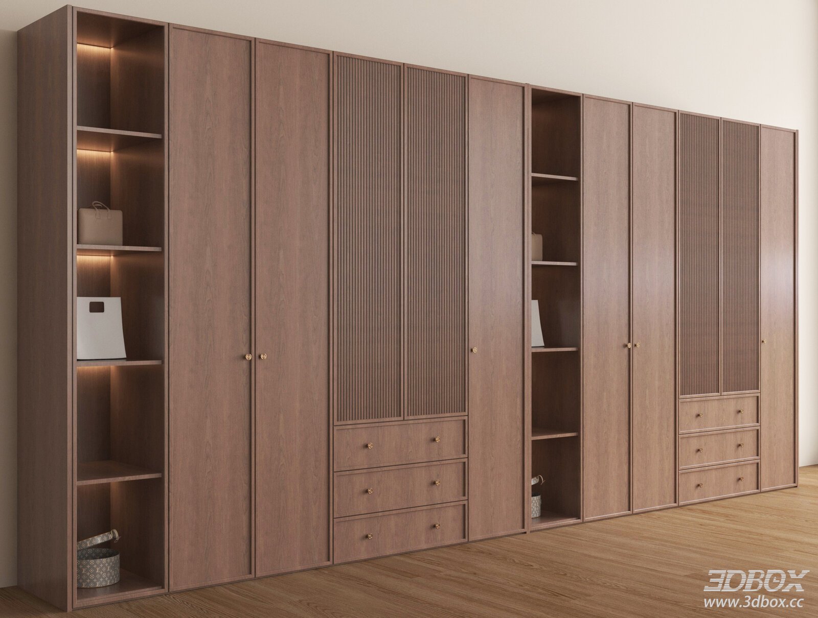 Mid - century Style Wooden Wardrobe