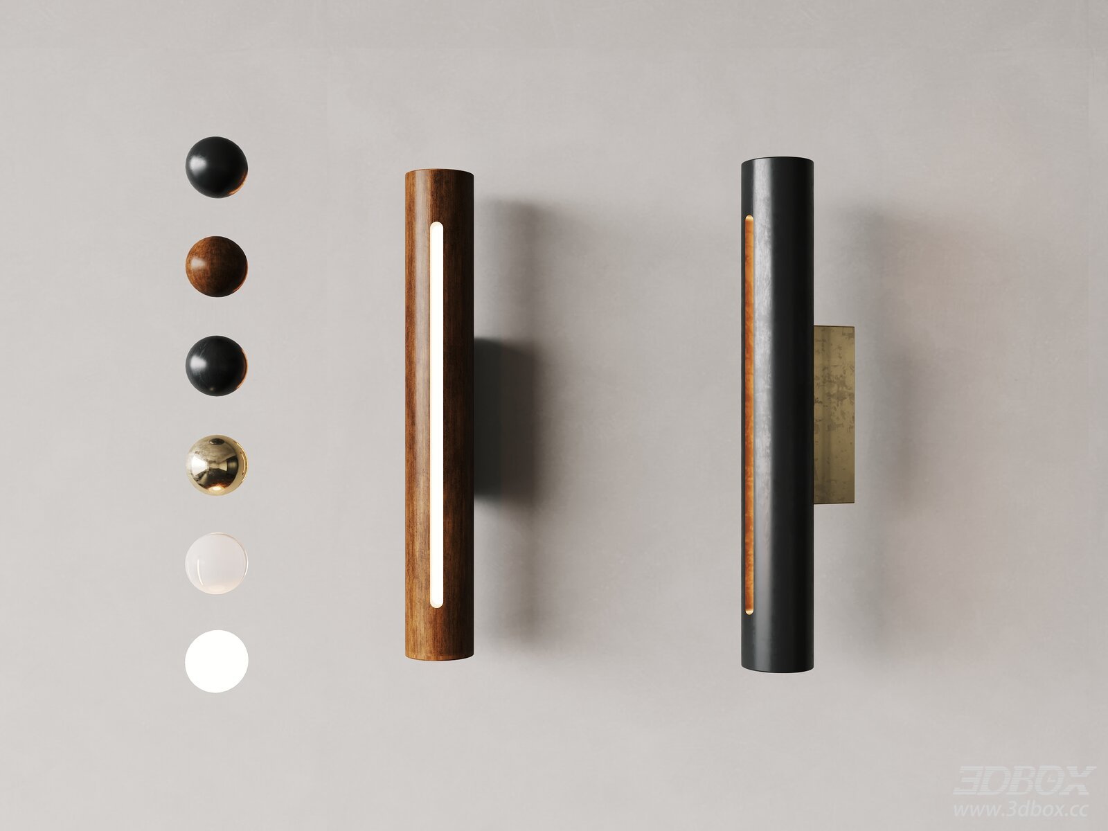 Wabi - Sabi Style Wall Lamp with Metal Elements