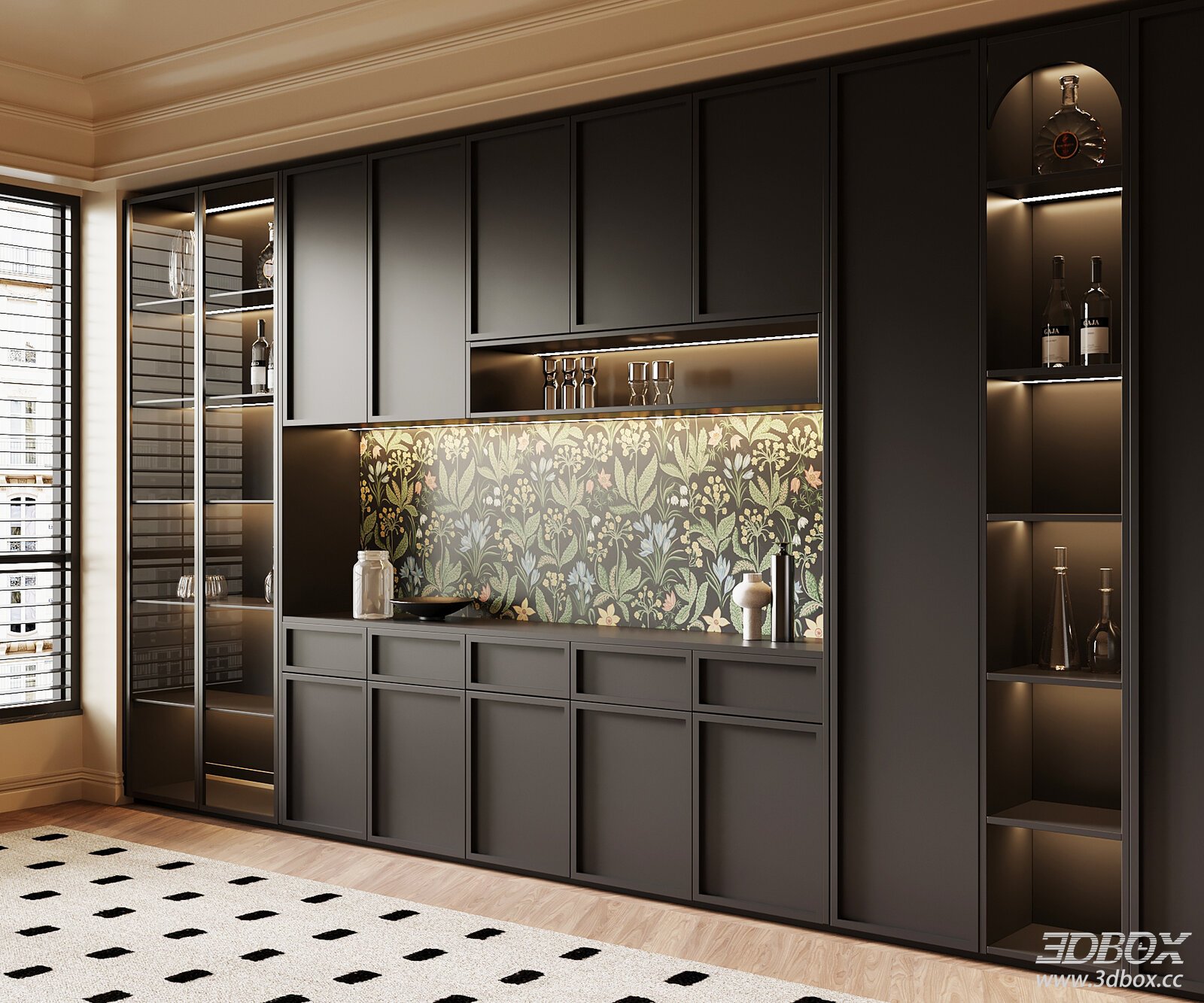 French Retro Wine Cabinet and Sideboard