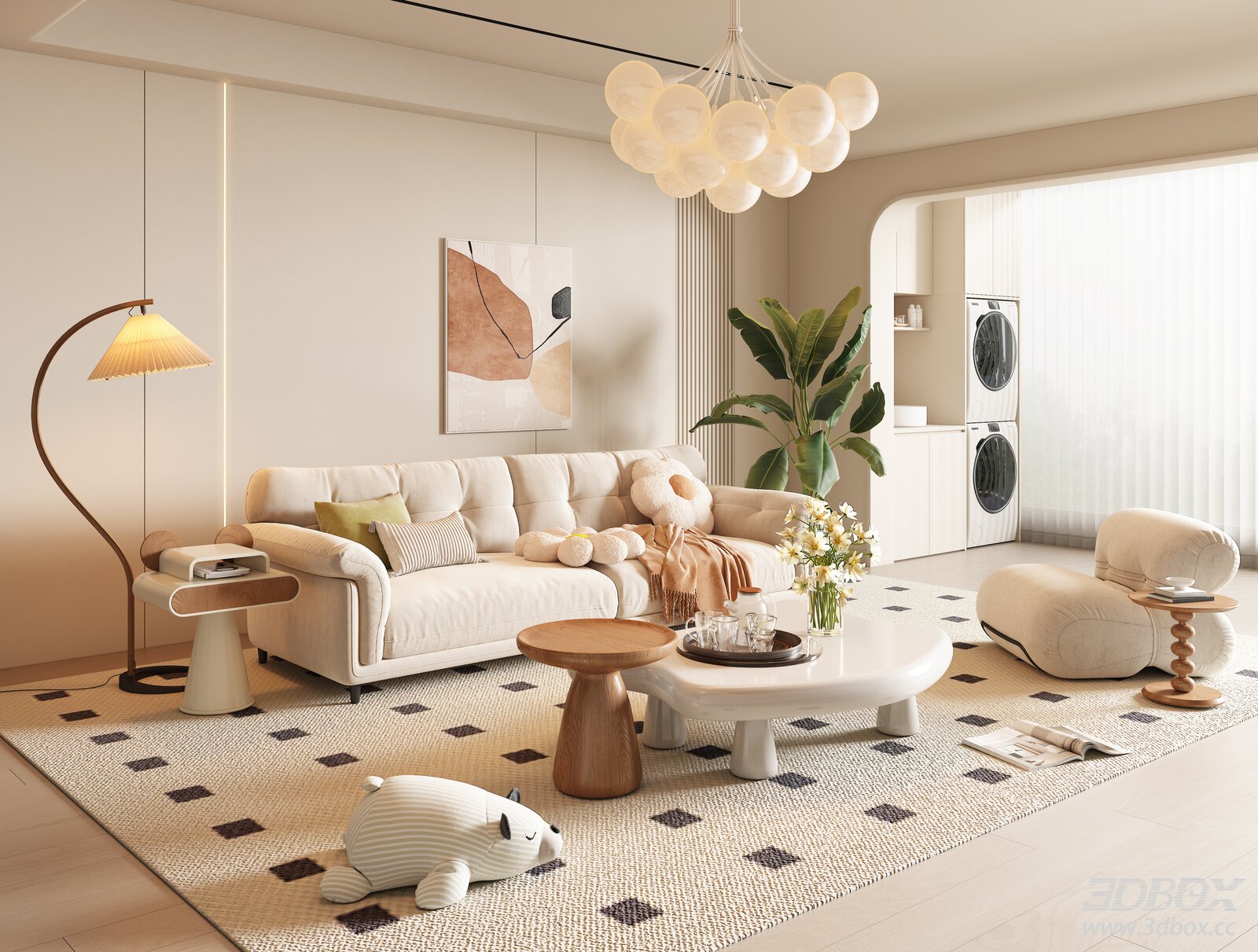 Modern Cream - style Living Room