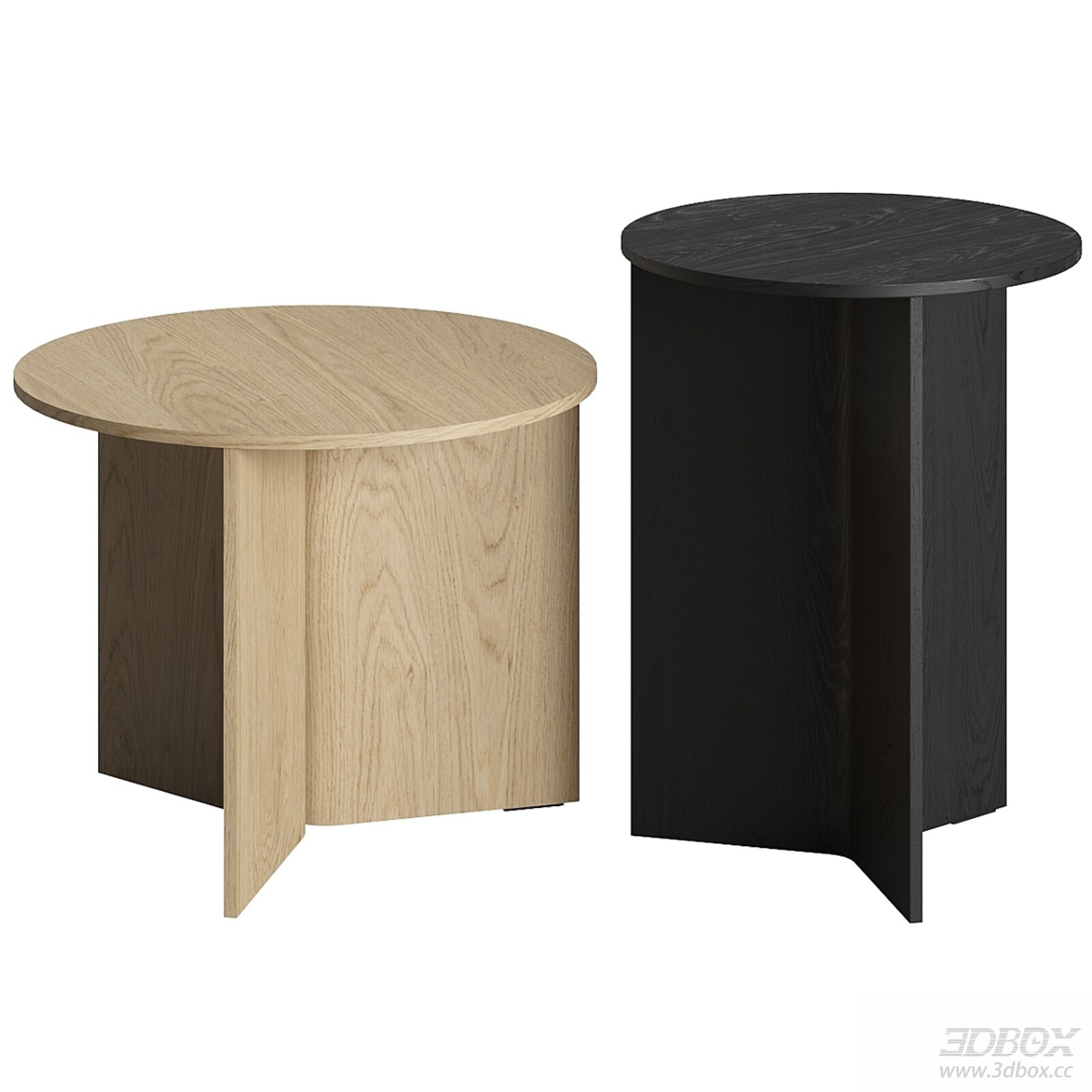 Modern Slit Wood Side Tables