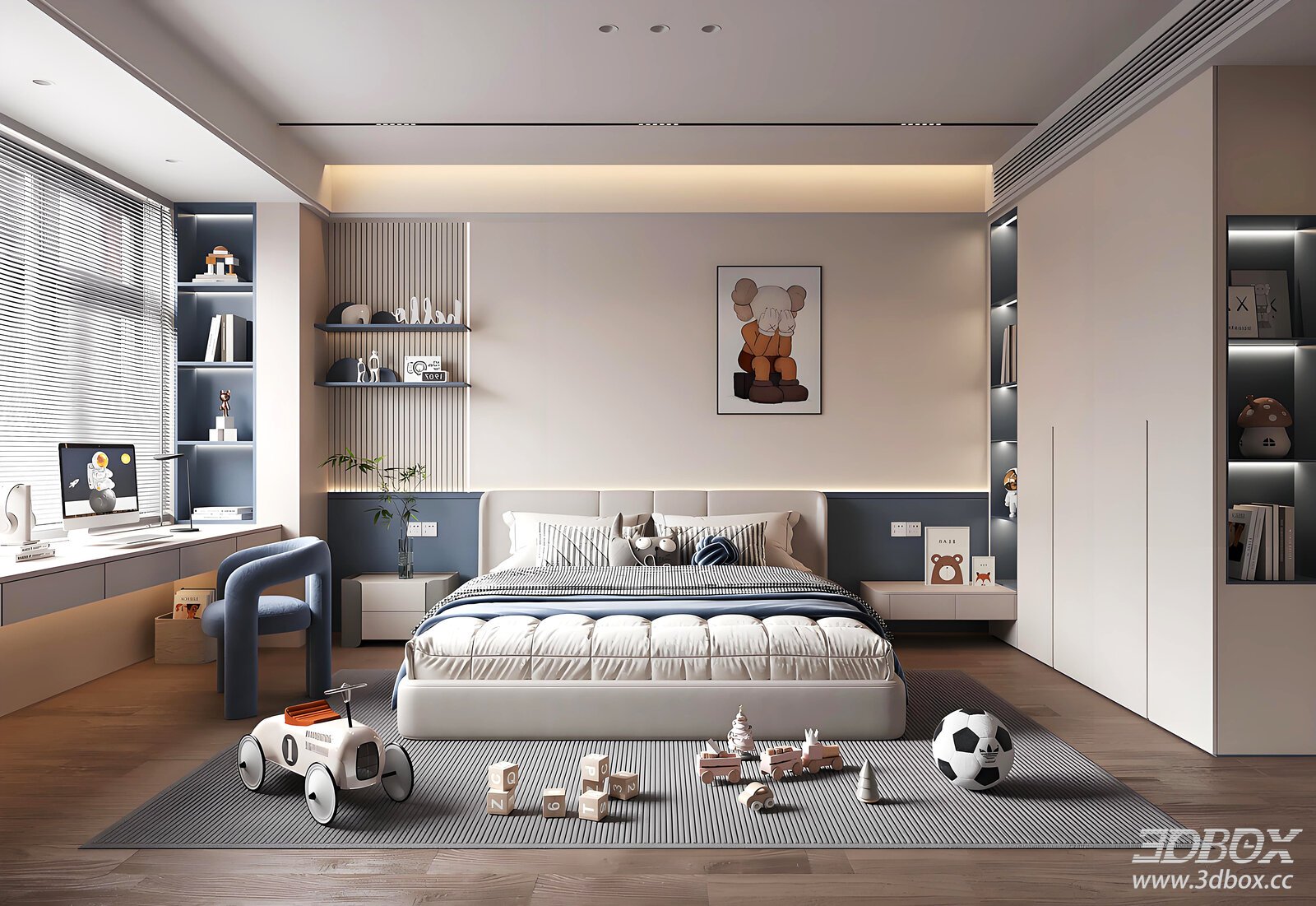 Modern Boys' Bedroom with Simple Design
