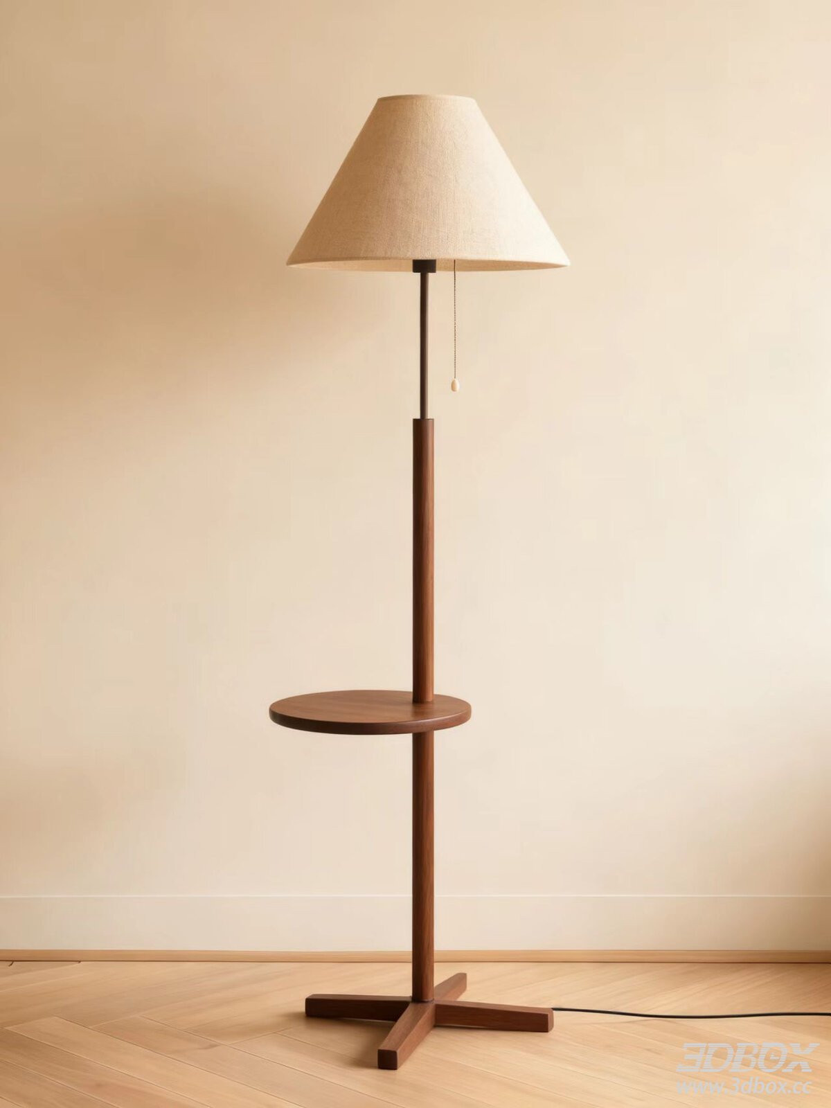 Vintage Floor Lamp with Side Table