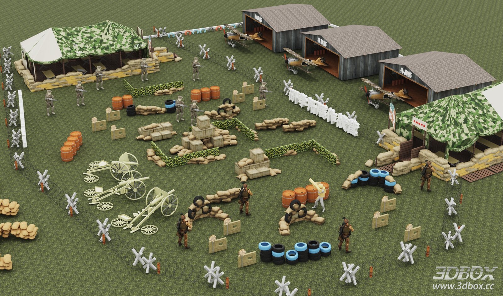 Military - themed Training Camp Scene