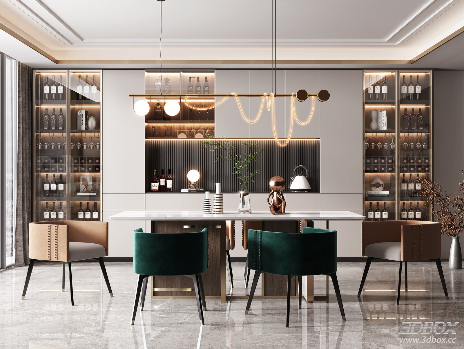 Modern Dining Room with Stylish Furniture