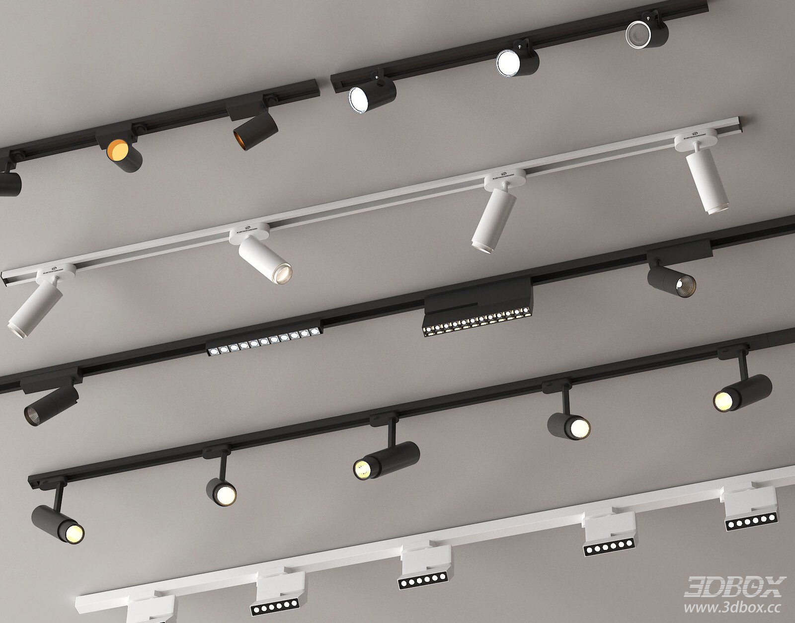 Modern Track and Recessed Lights Set