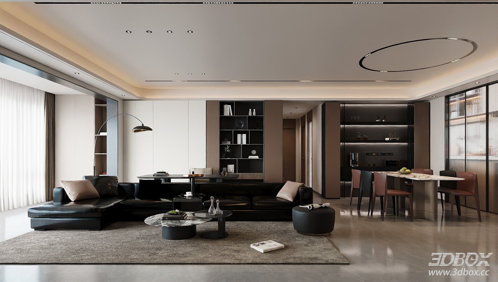 Modern Italian - style Living - Dining Integrated Space