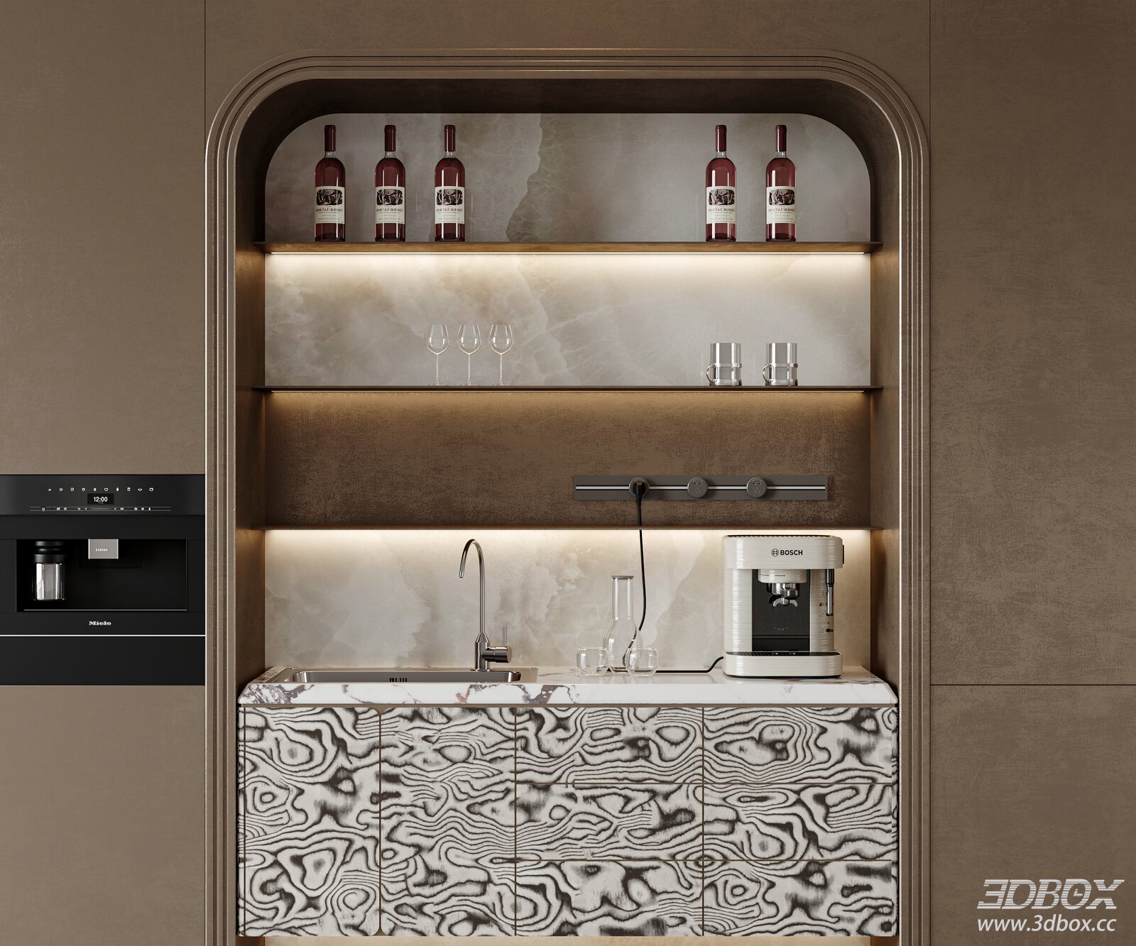 Luxury Water Bar Cabinet