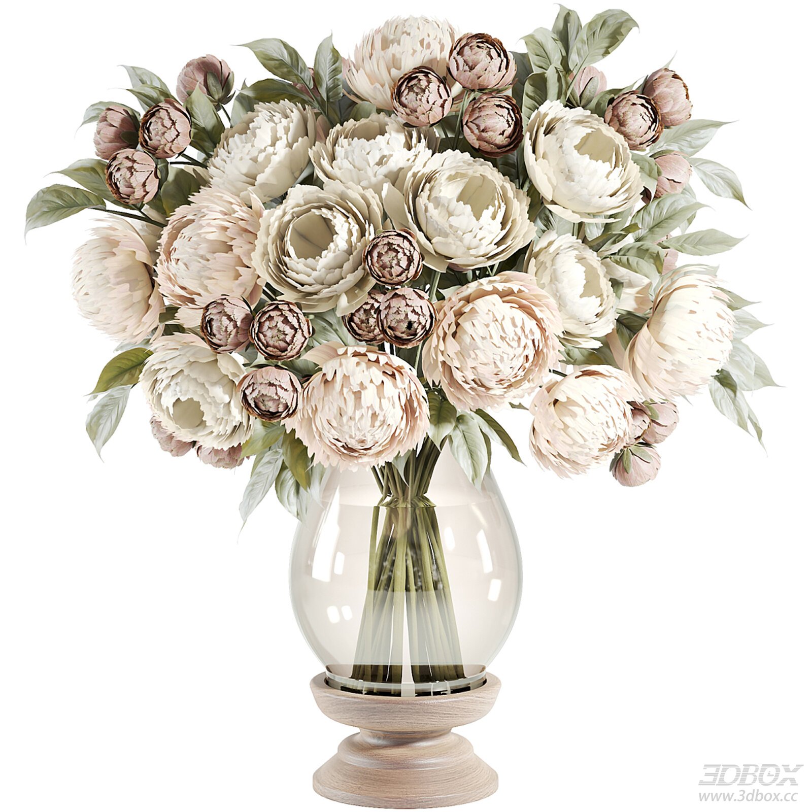 Modern Vase with Peony Bouquet