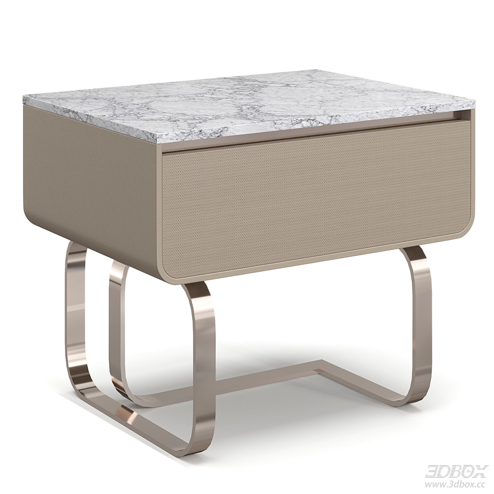Modern Nightstand with Marble Top