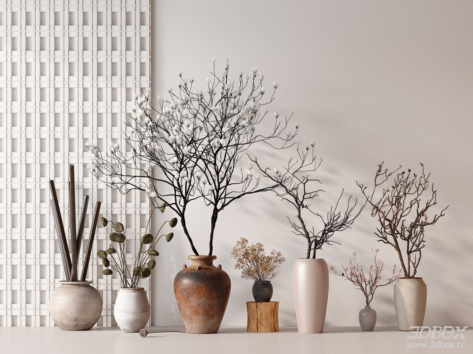Wabi - Sabi Dried Flowers in Vases