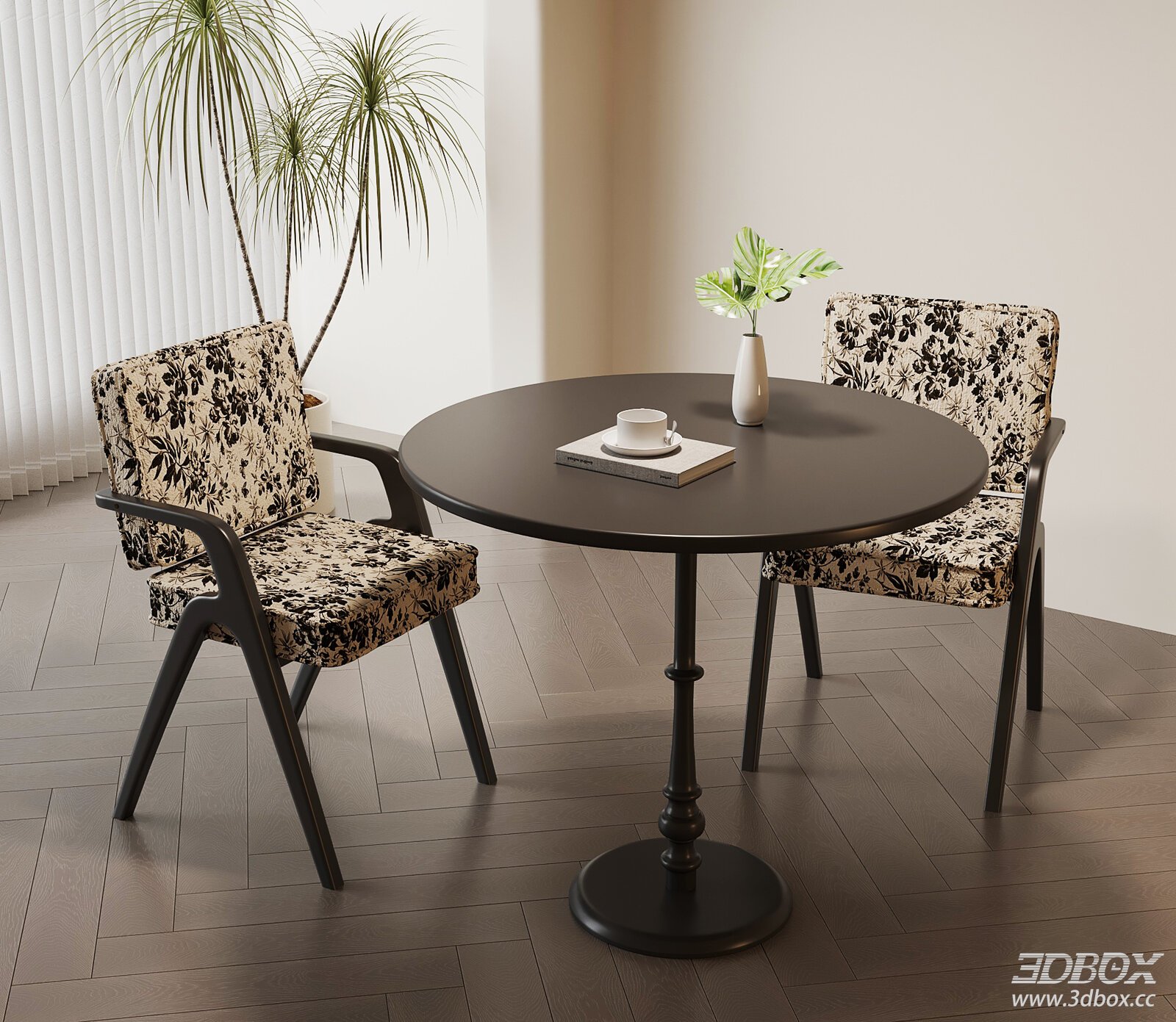 French Retro Round Dining Table and Armchairs
