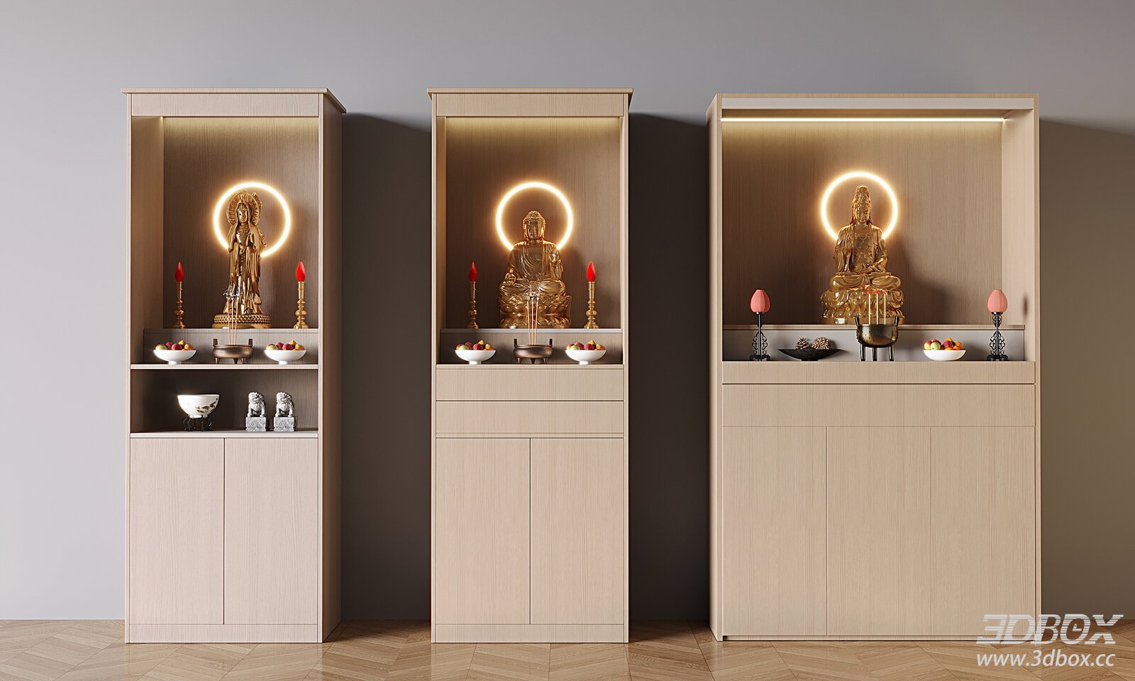 Modern Buddhist Shrine Cabinet