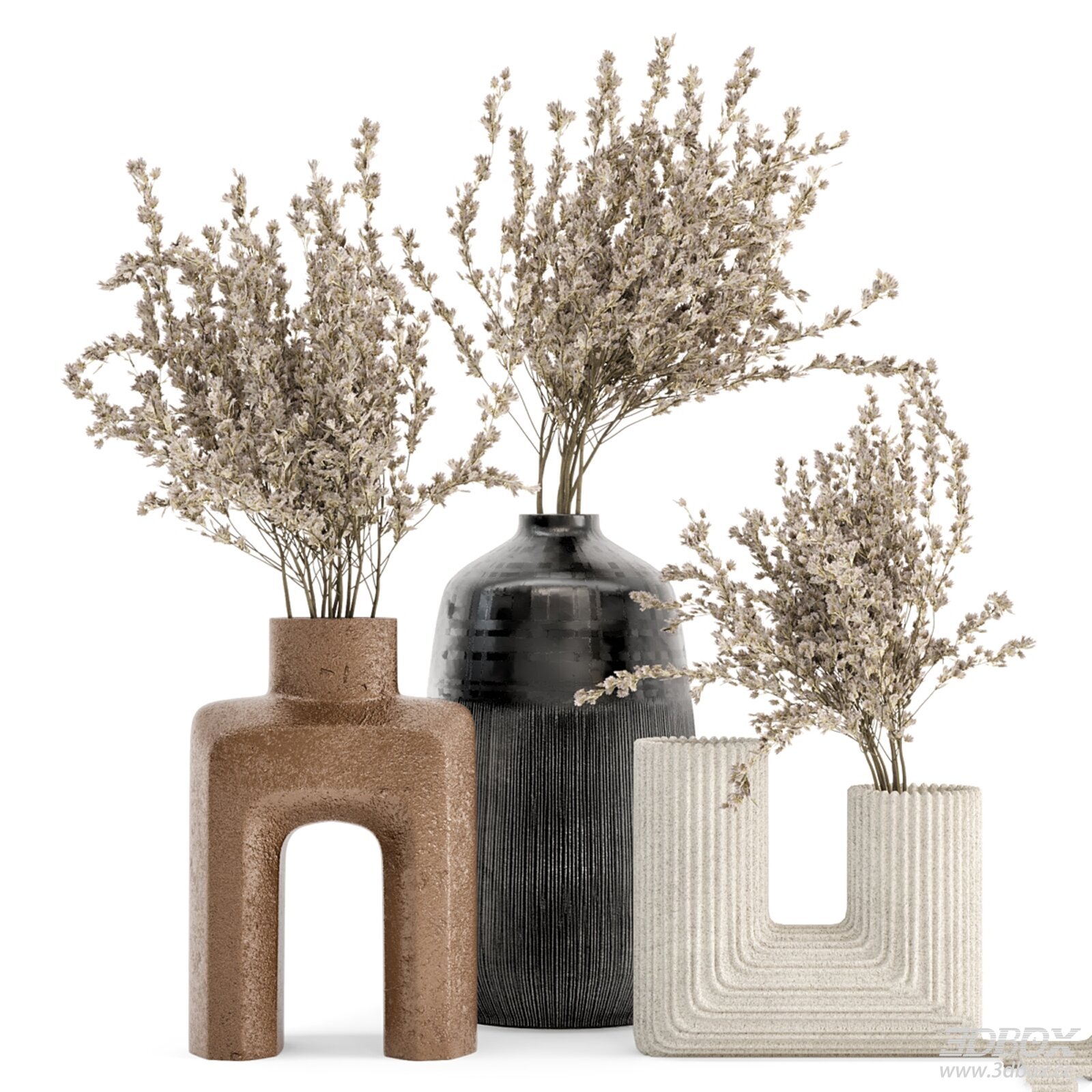 Modern Vases with Dried Flowers