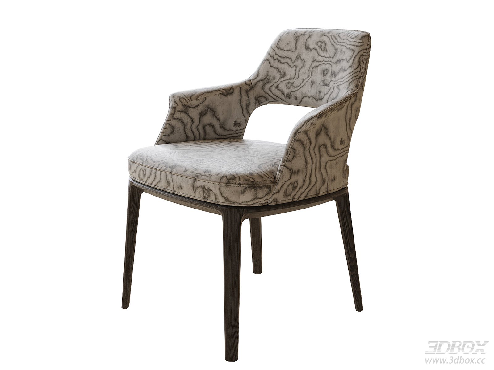 Modern Armchair with Patterned Upholstery