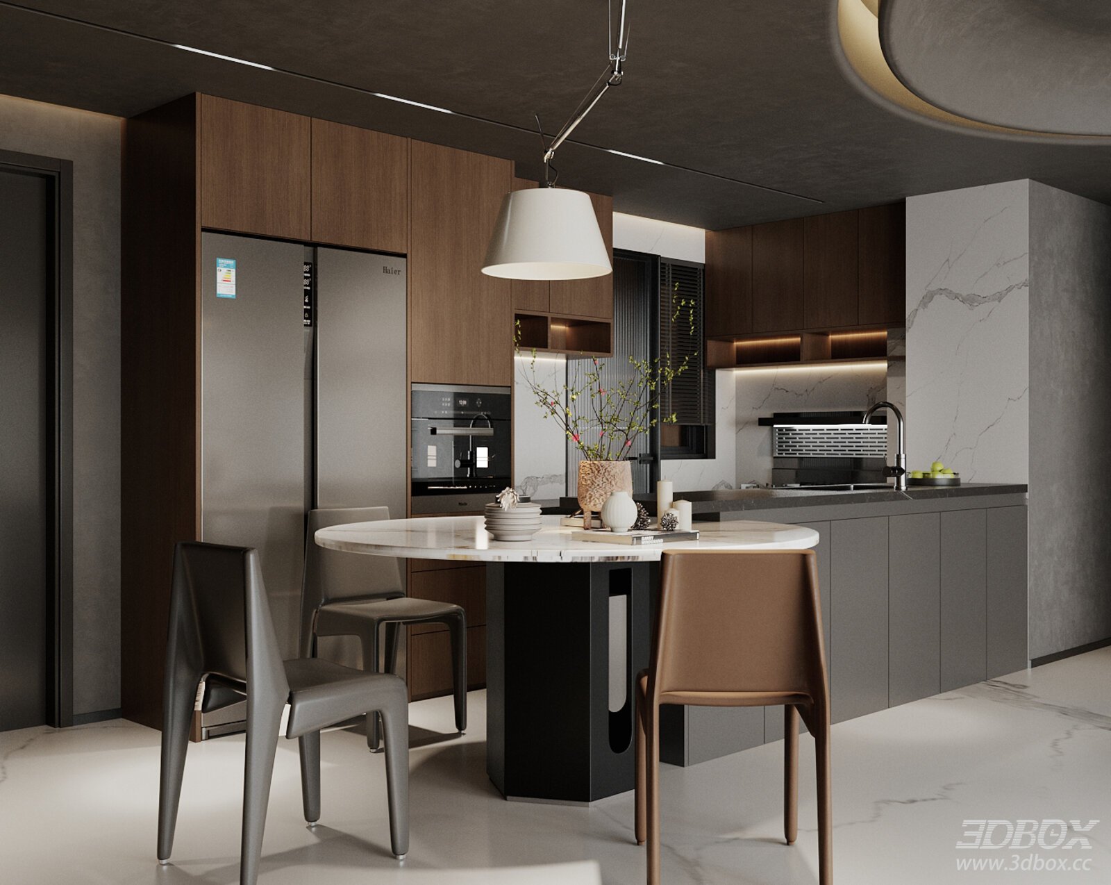 Modern Italian - style Open - plan Kitchen and Dining Space