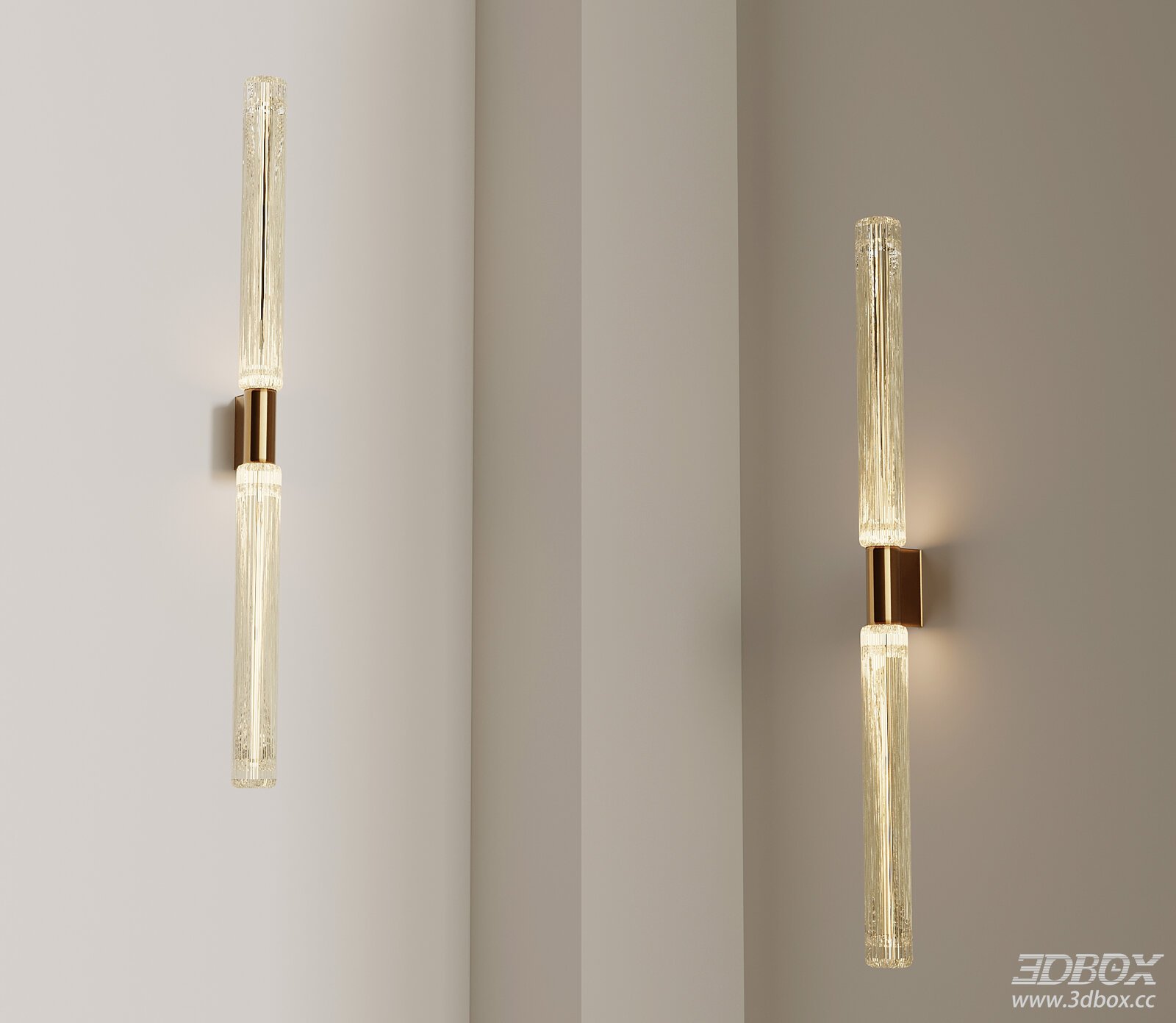 Modern Glass Brass Wall Sconce
