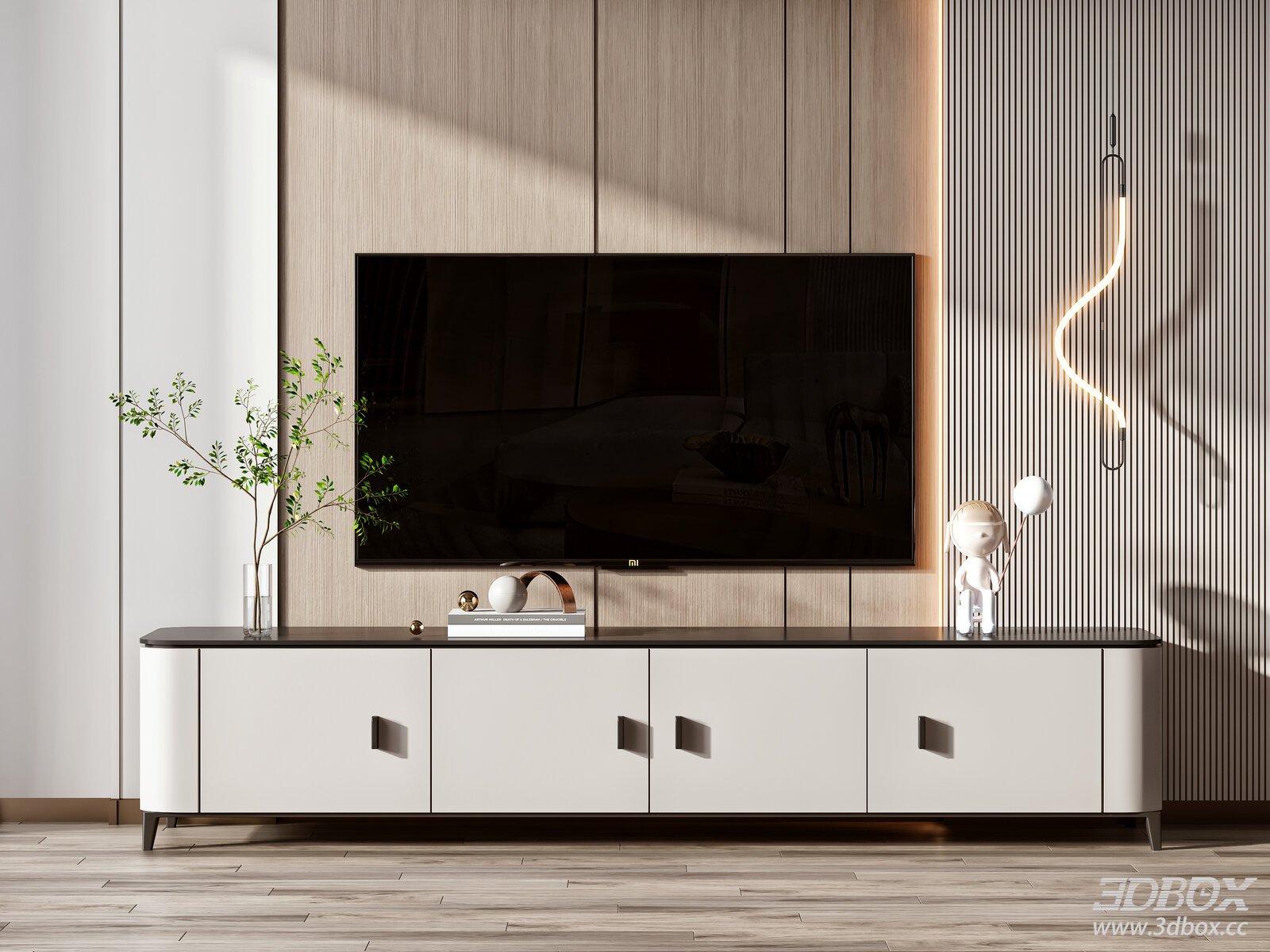 Modern Minimalist TV Stand with Decor Set