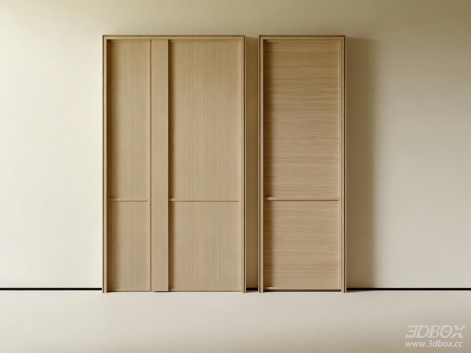 Modern Minimalist Solid Wood Interior Door Set