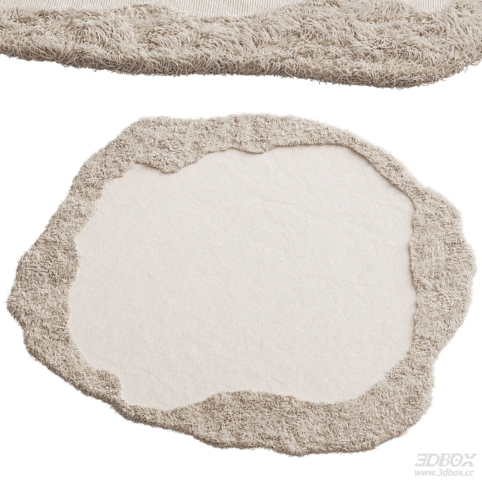 Cream Style Irregular Plush Carpet