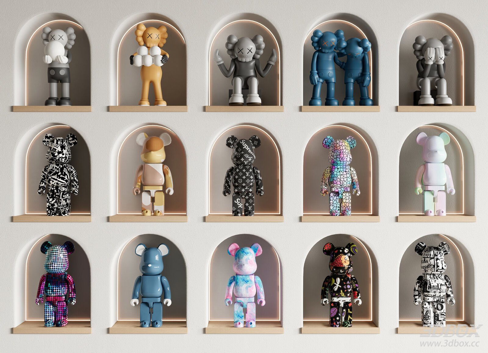 Modern decorative art toy figurine set