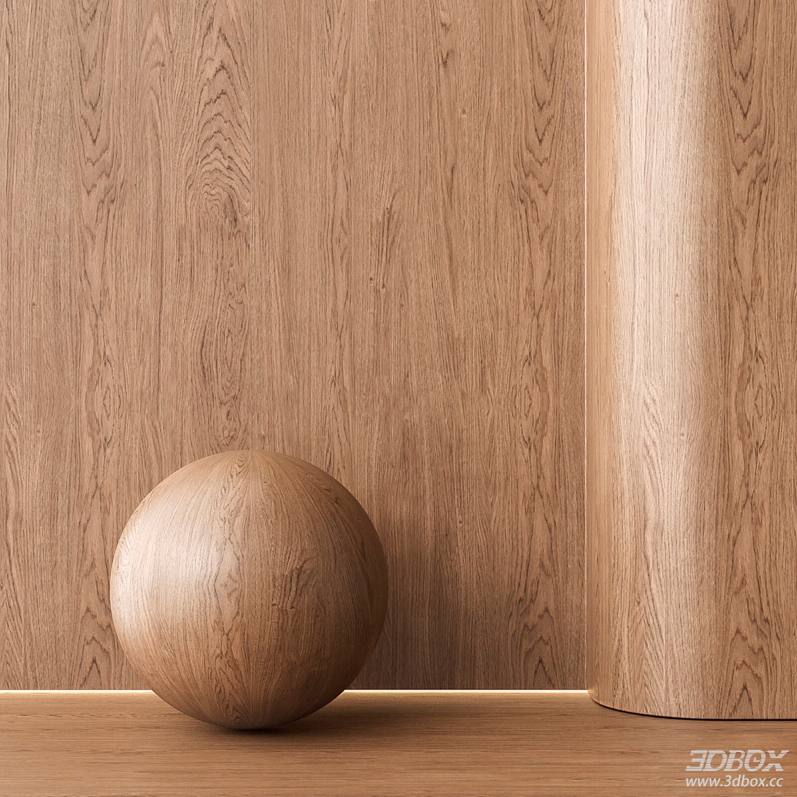Minimalist wooden decorative sphere wall panel set