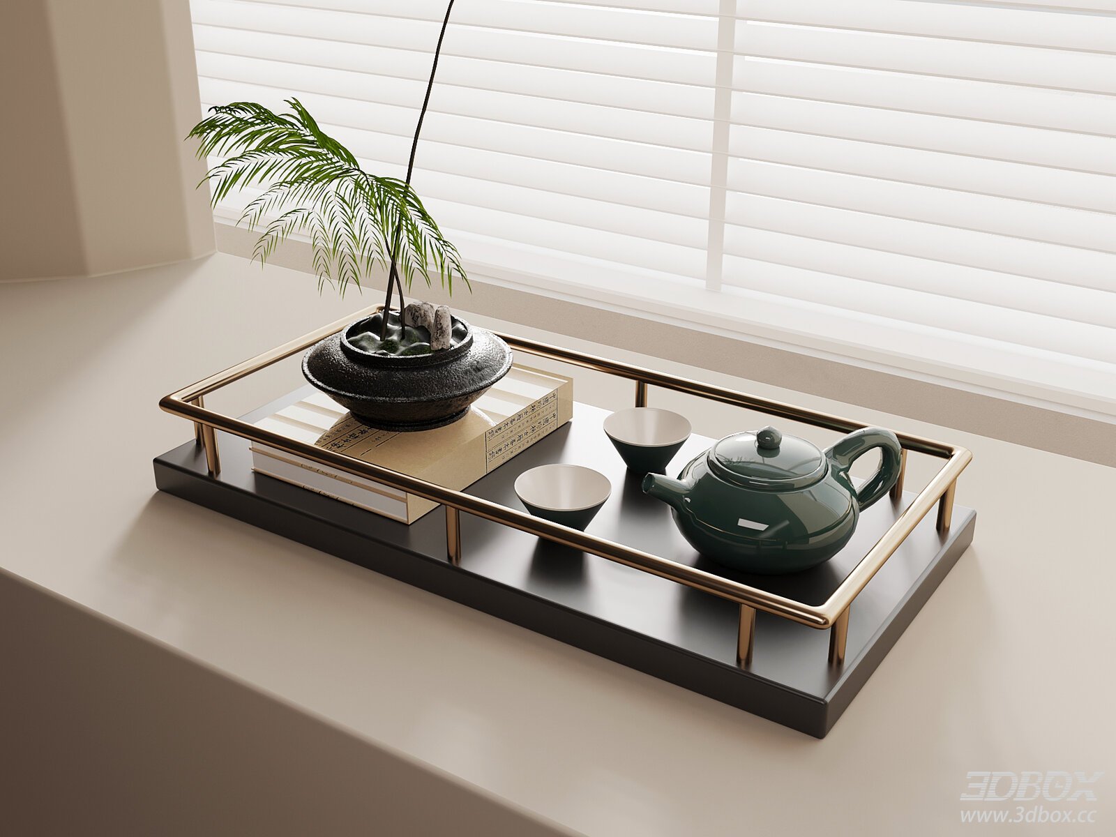 New Chinese Style Tea Set Decorative Tray Ornaments
