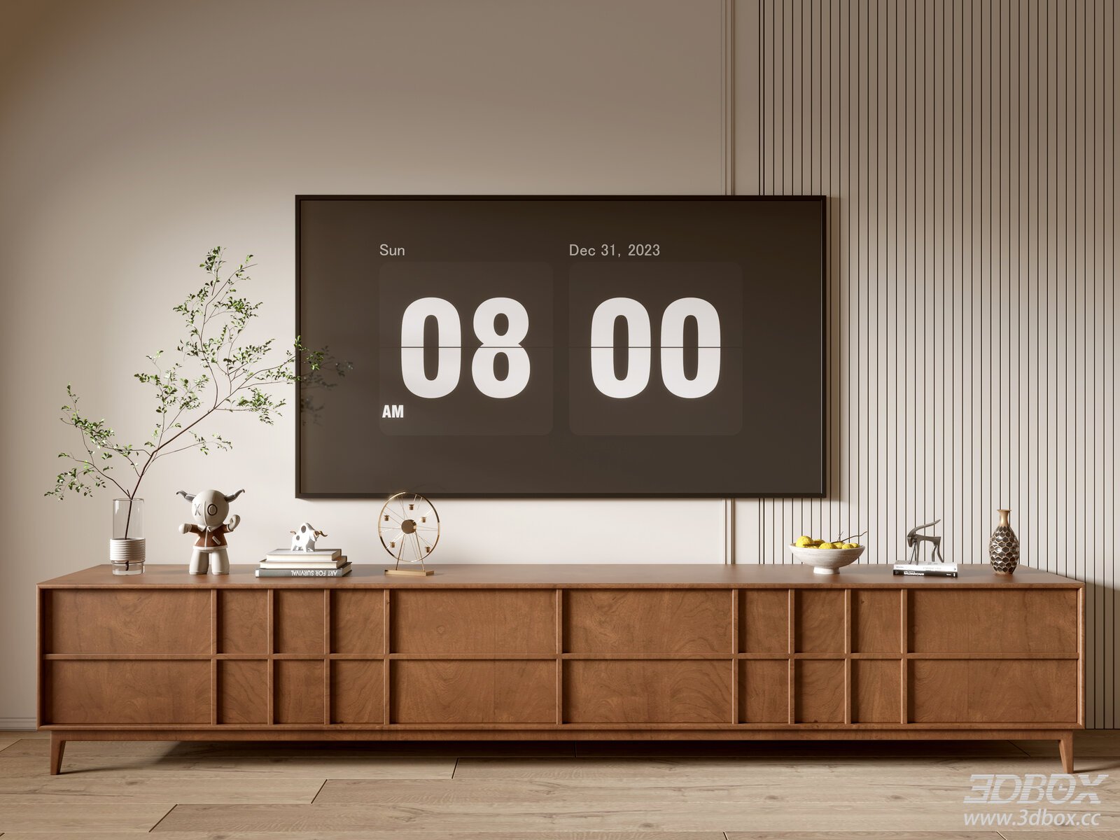Modern Minimalist Wooden TV Stand Cabinet