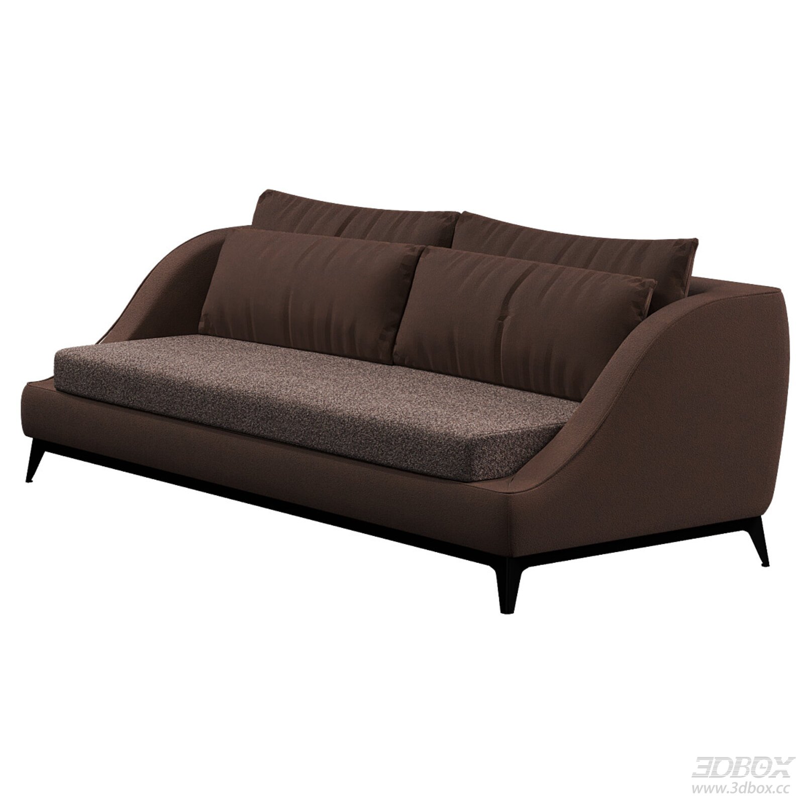 Modern Minimalist Brown Fabric Sofa