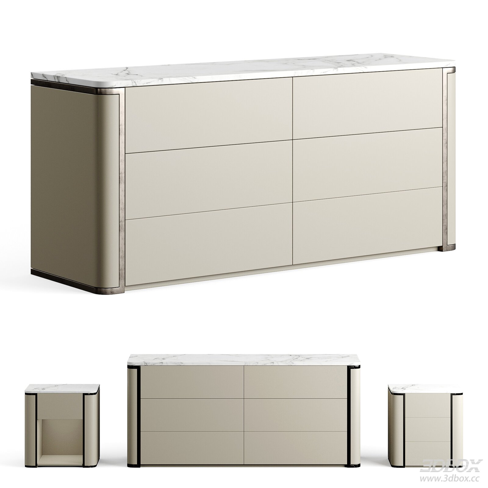 Modern Luxury Sideboard with Marble Top