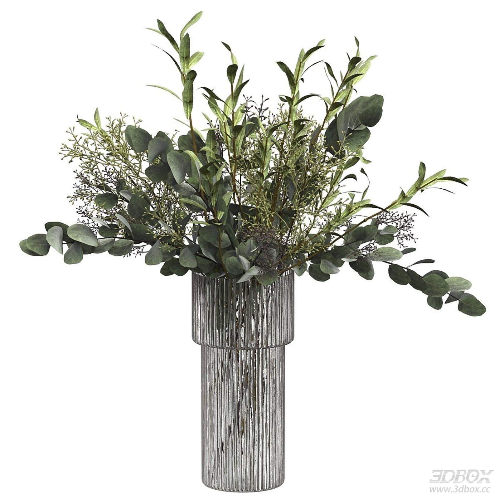 Eucalyptus Bouquet in Fluted Glass Vase