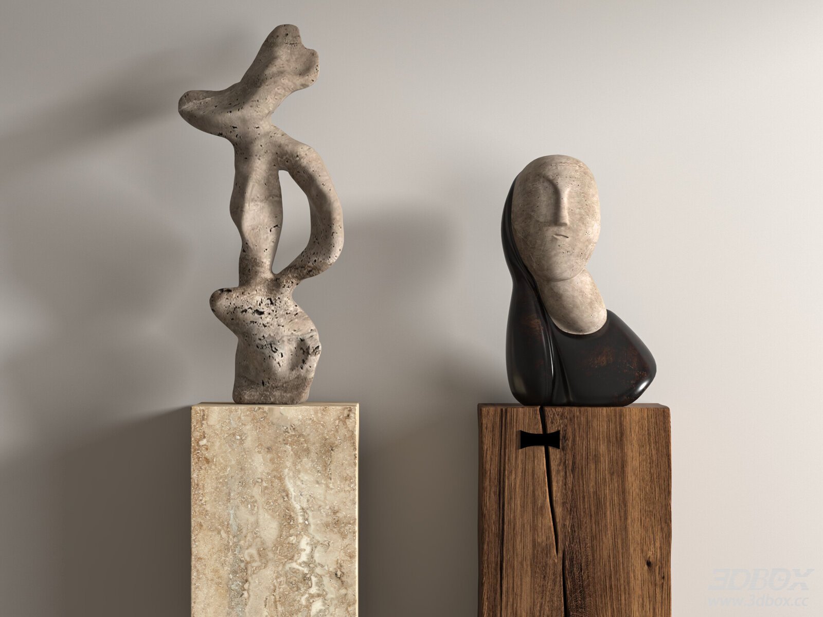 Modern Abstract Stone Sculpture Set