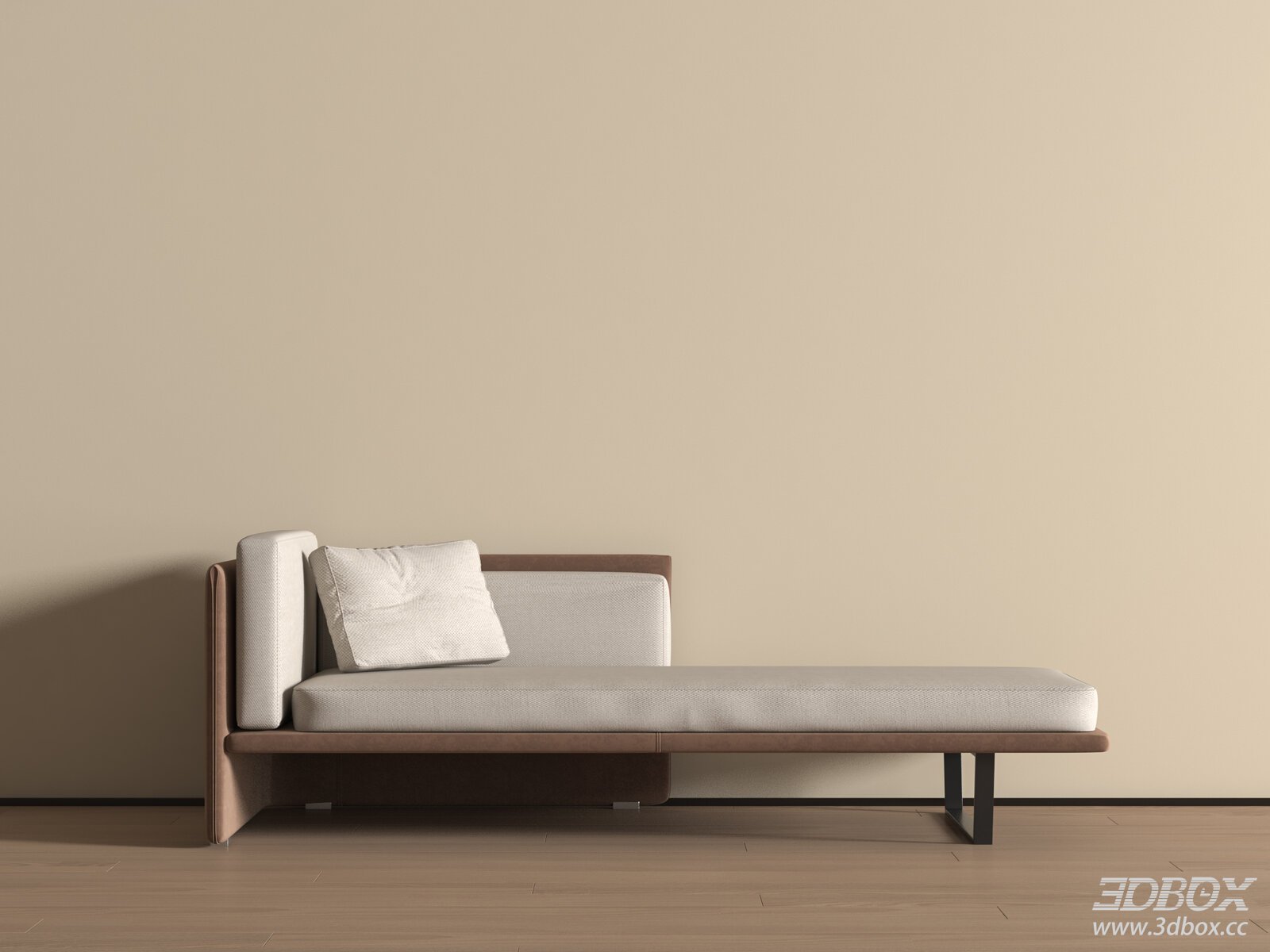 Modern Fabric Chaise Lounge with Decor Pillow